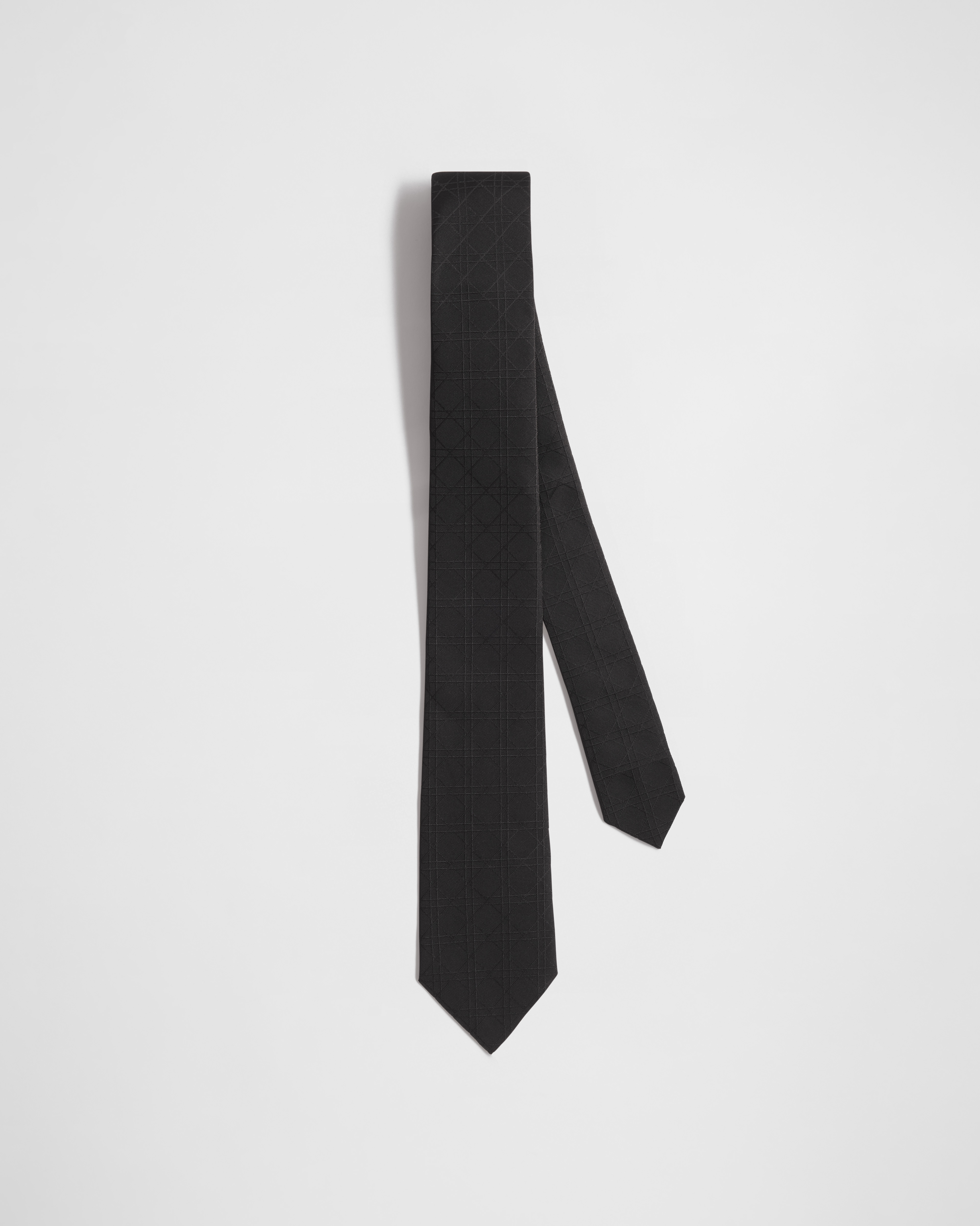 Cannage Krawatte Seide in Schwarz E01