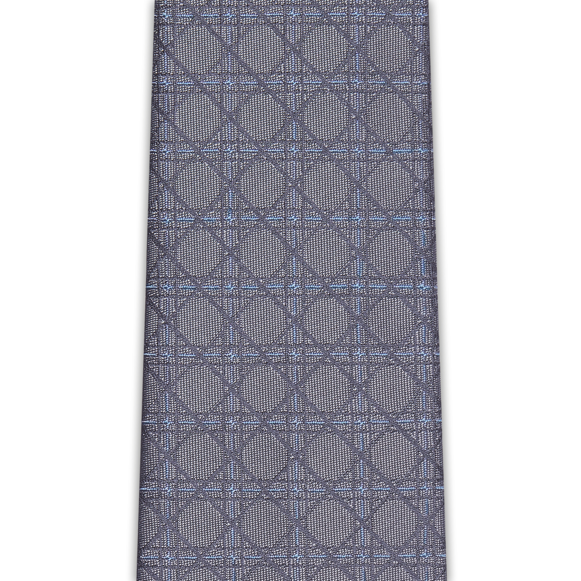 Cannage Tie Gray and Blue Silk E10