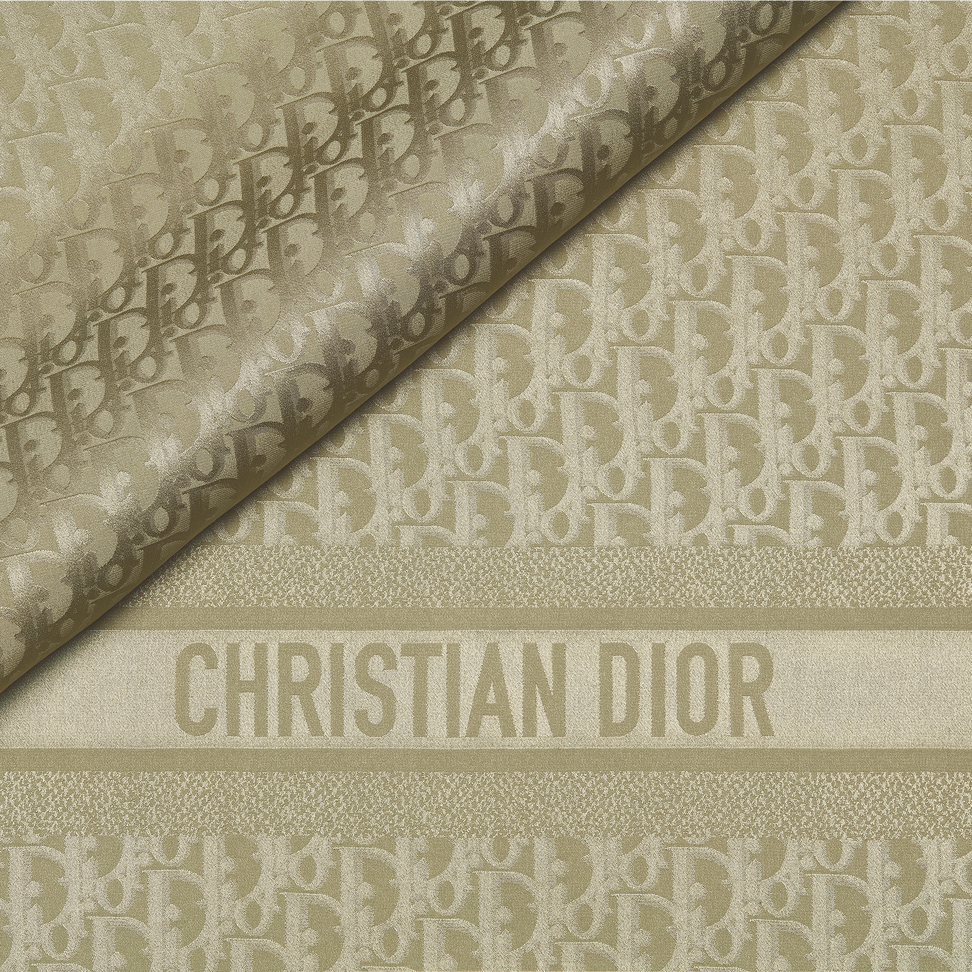 Dior Oblique Stole Sage Green Silk E09