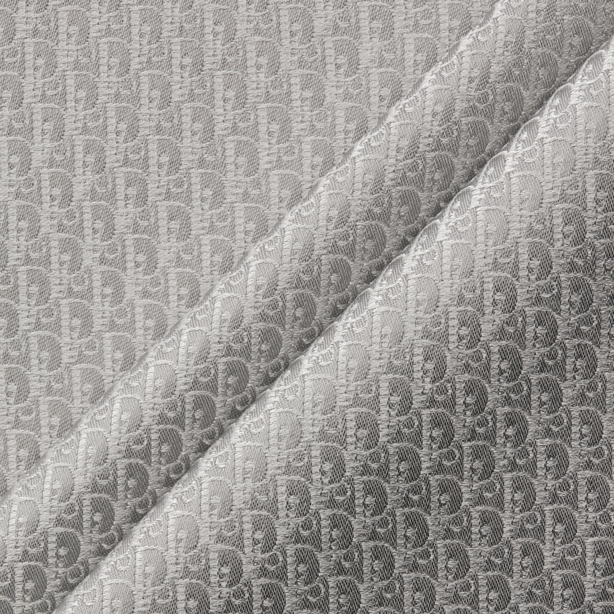 Dior Oblique Pocket Square Light Gray Silk E09