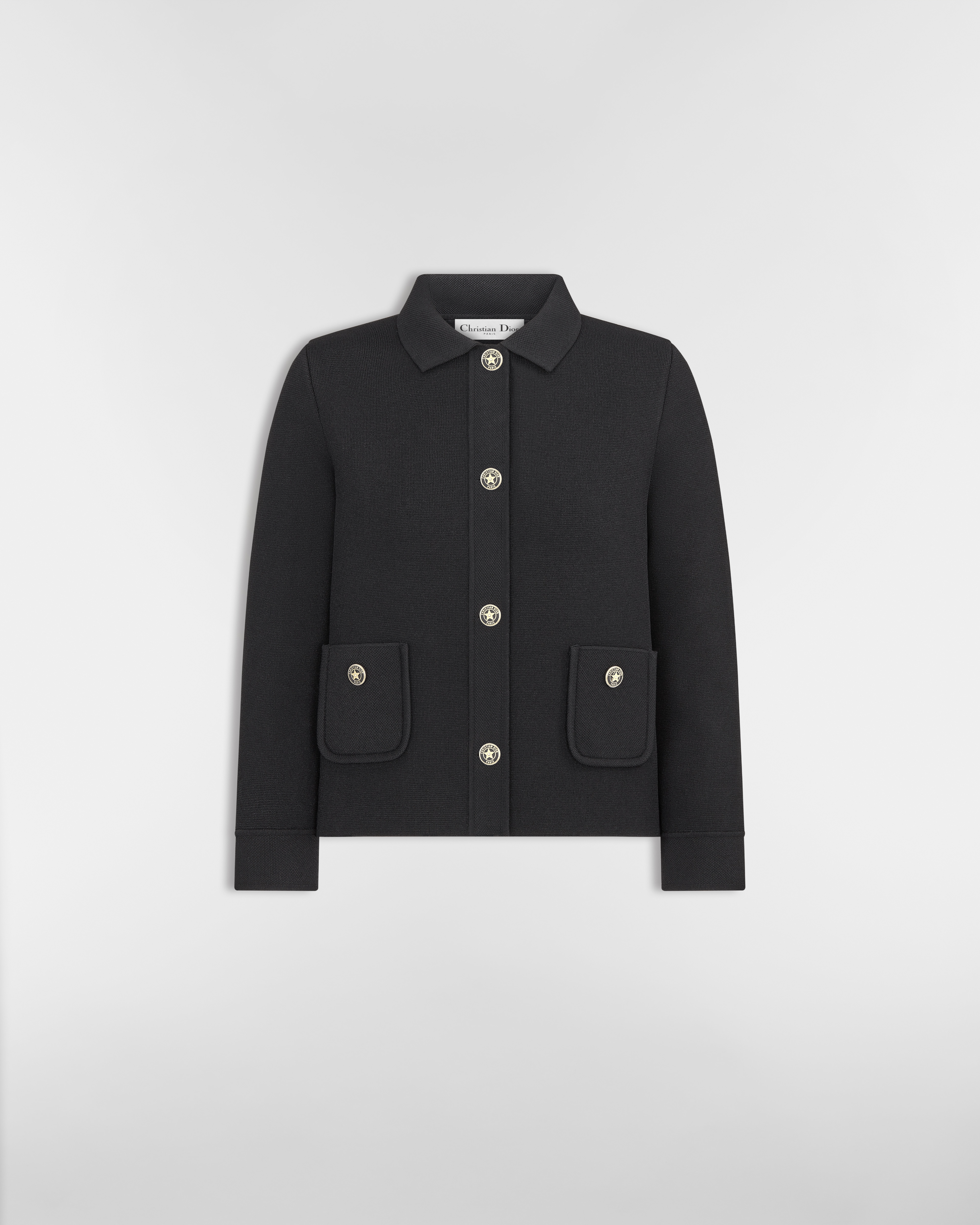 سترة قصيرة قماش شبكي تقنيّ باللون الأسود E01