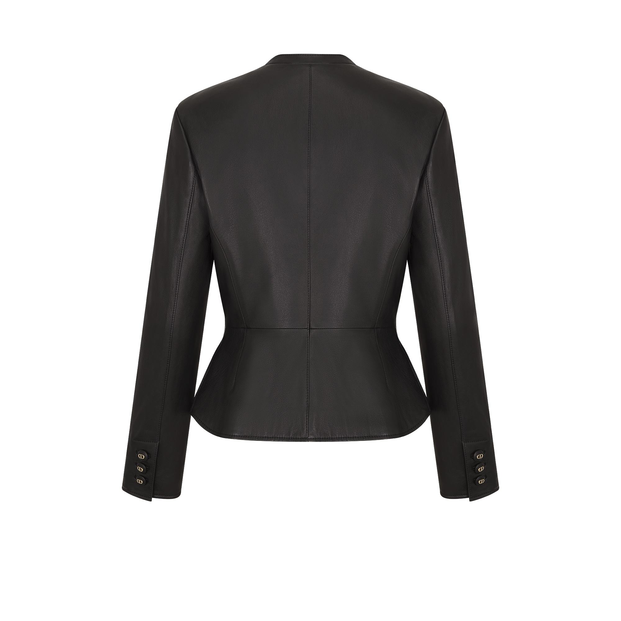 修身外套 黑色光滑羊皮 E08