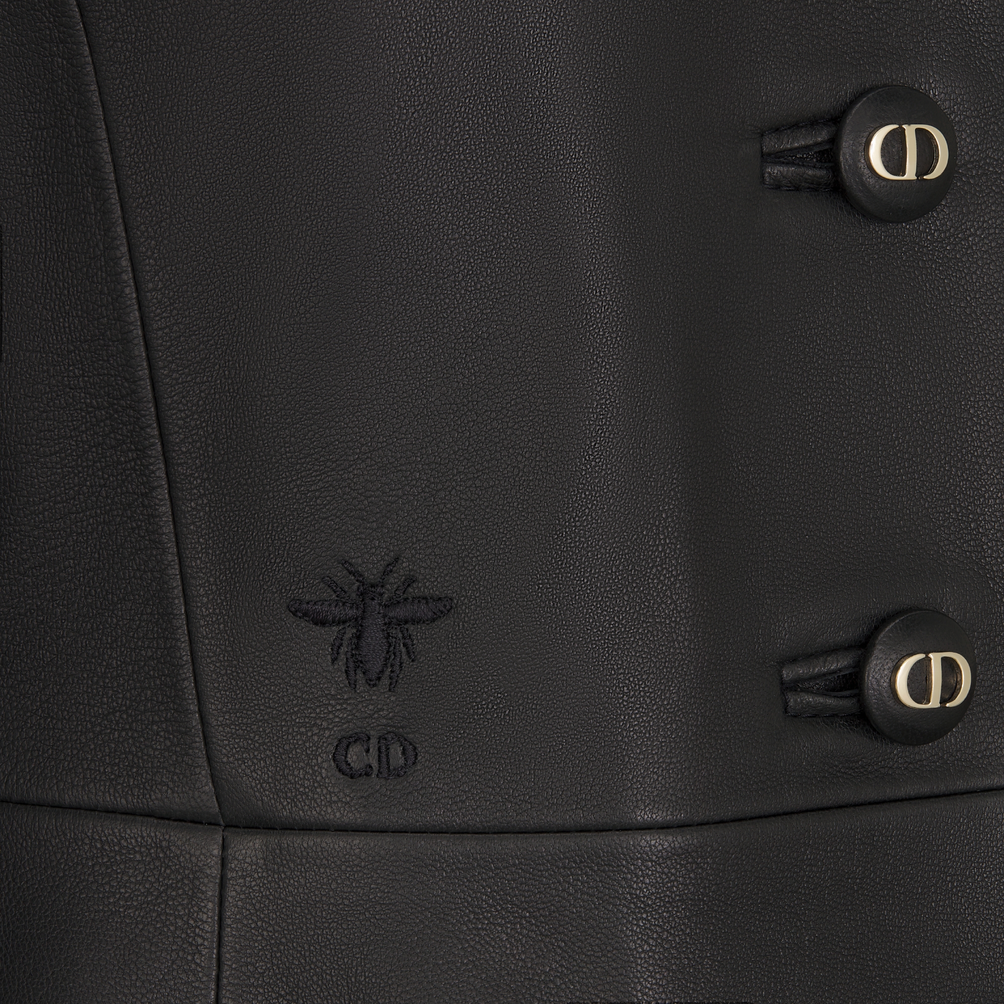 修身外套 黑色光滑羊皮 E09