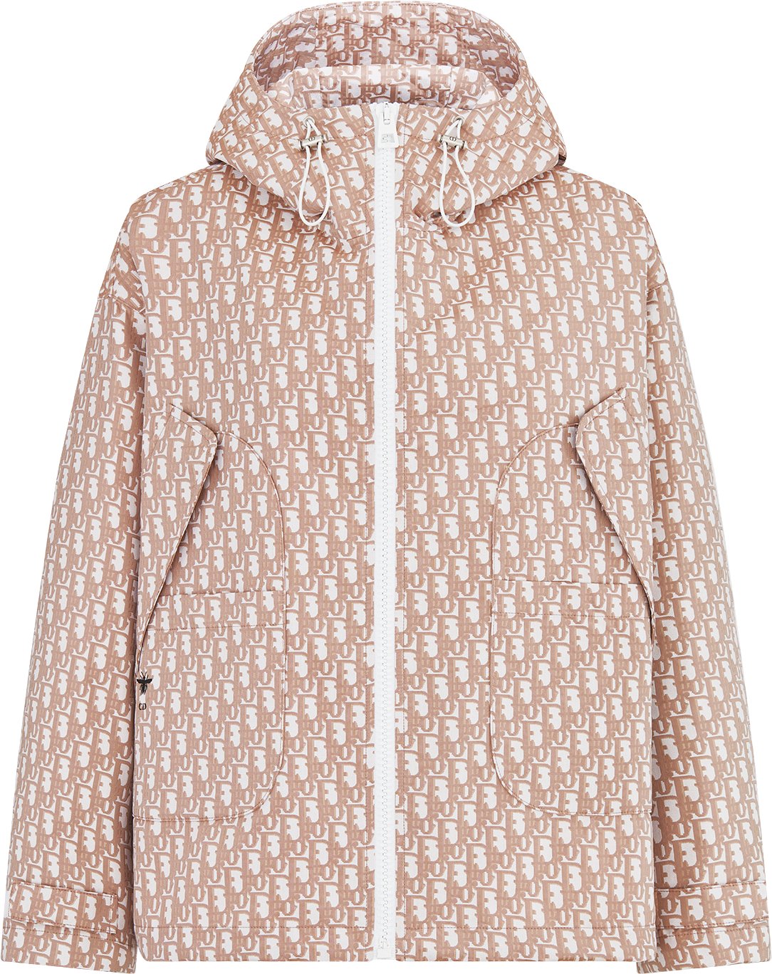 Waterproof Hooded Jacket Blue Technical Taffeta Jacquard with Dior Oblique Motif DIOR