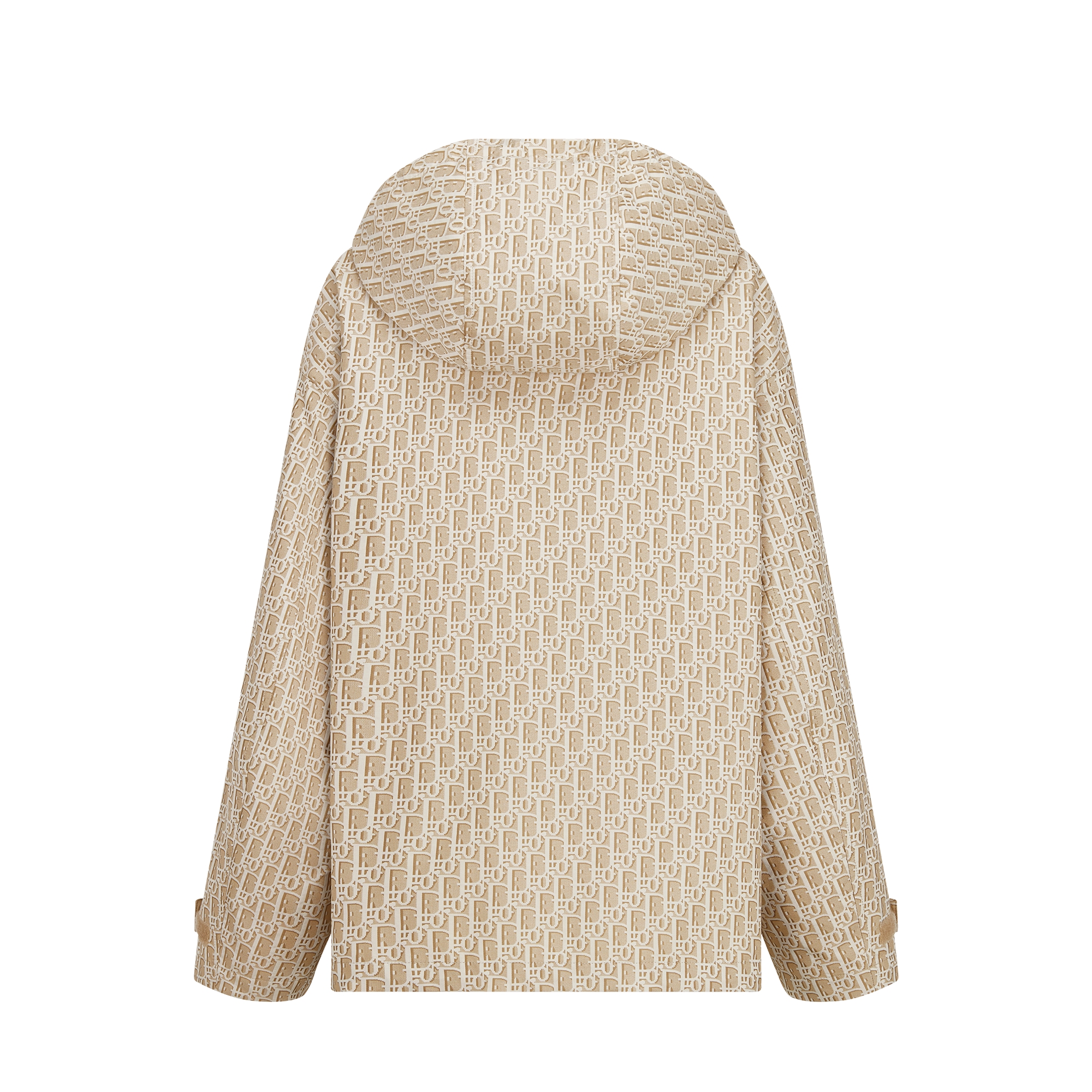 Hooded Jacket Beige Technical Jacquard Taffeta with Dior Oblique Motif E08
