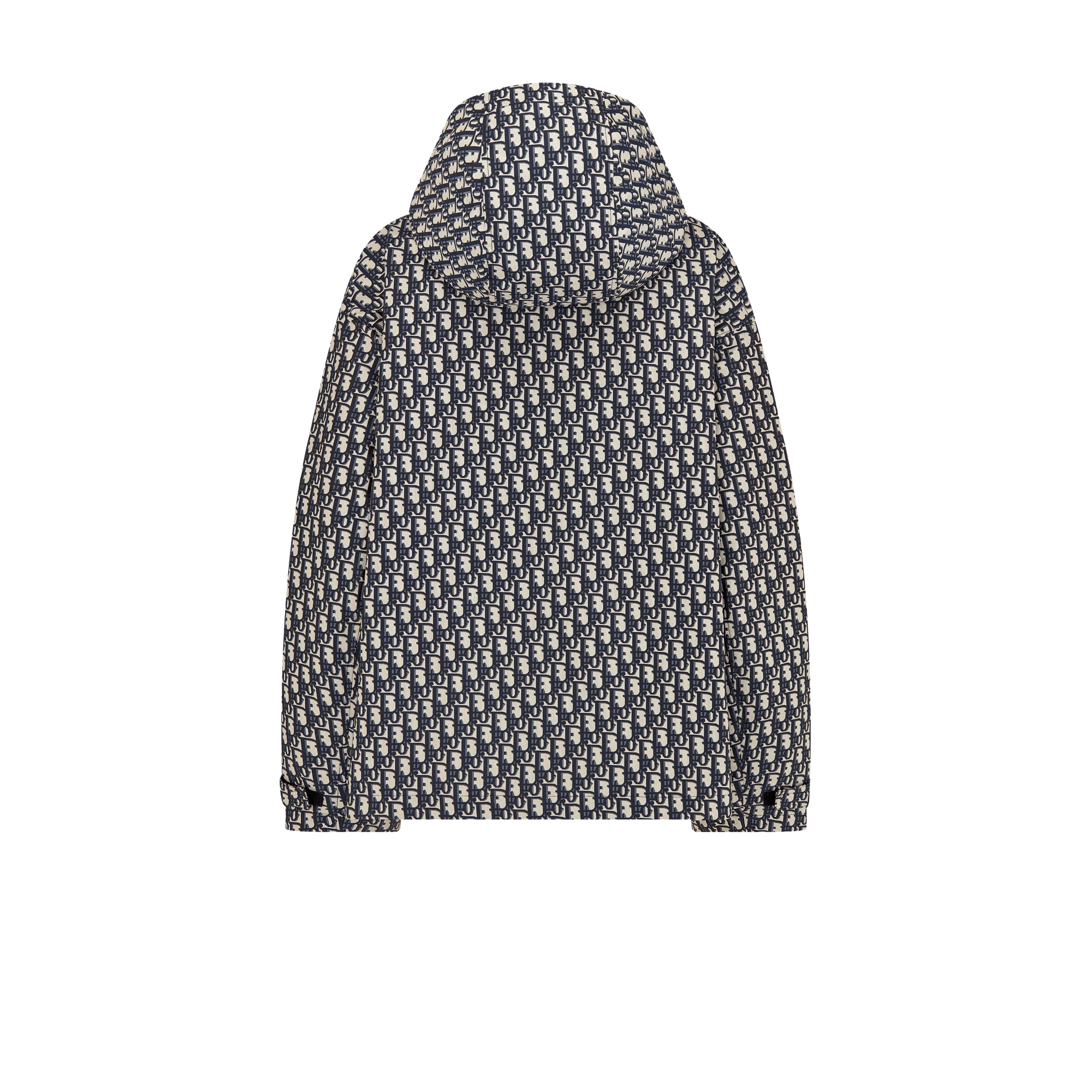 Hooded Jacket Blue Jacquard Technical Taffeta with Dior Oblique Motif E08