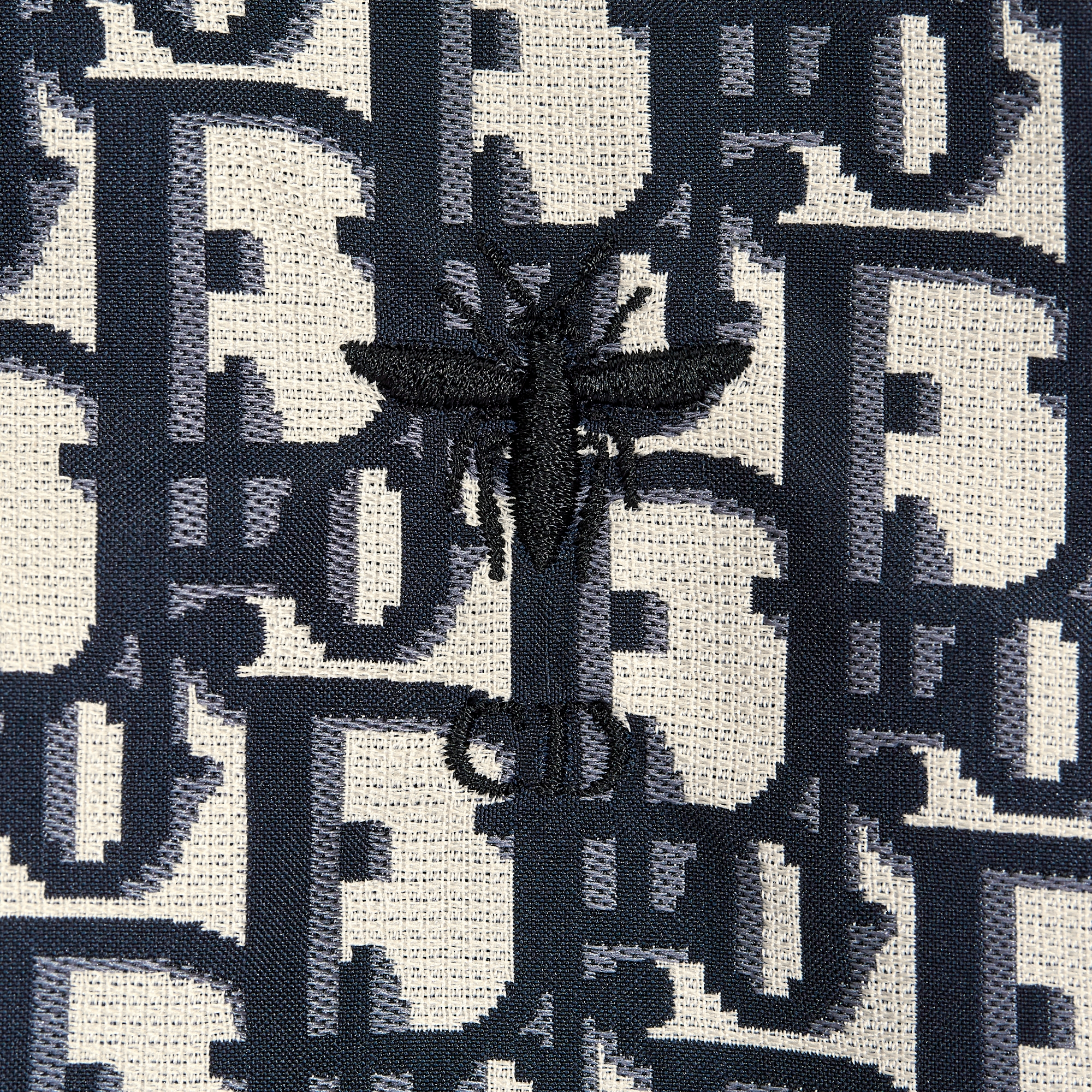 Hooded Jacket Blue Jacquard Technical Taffeta with Dior Oblique Motif E09