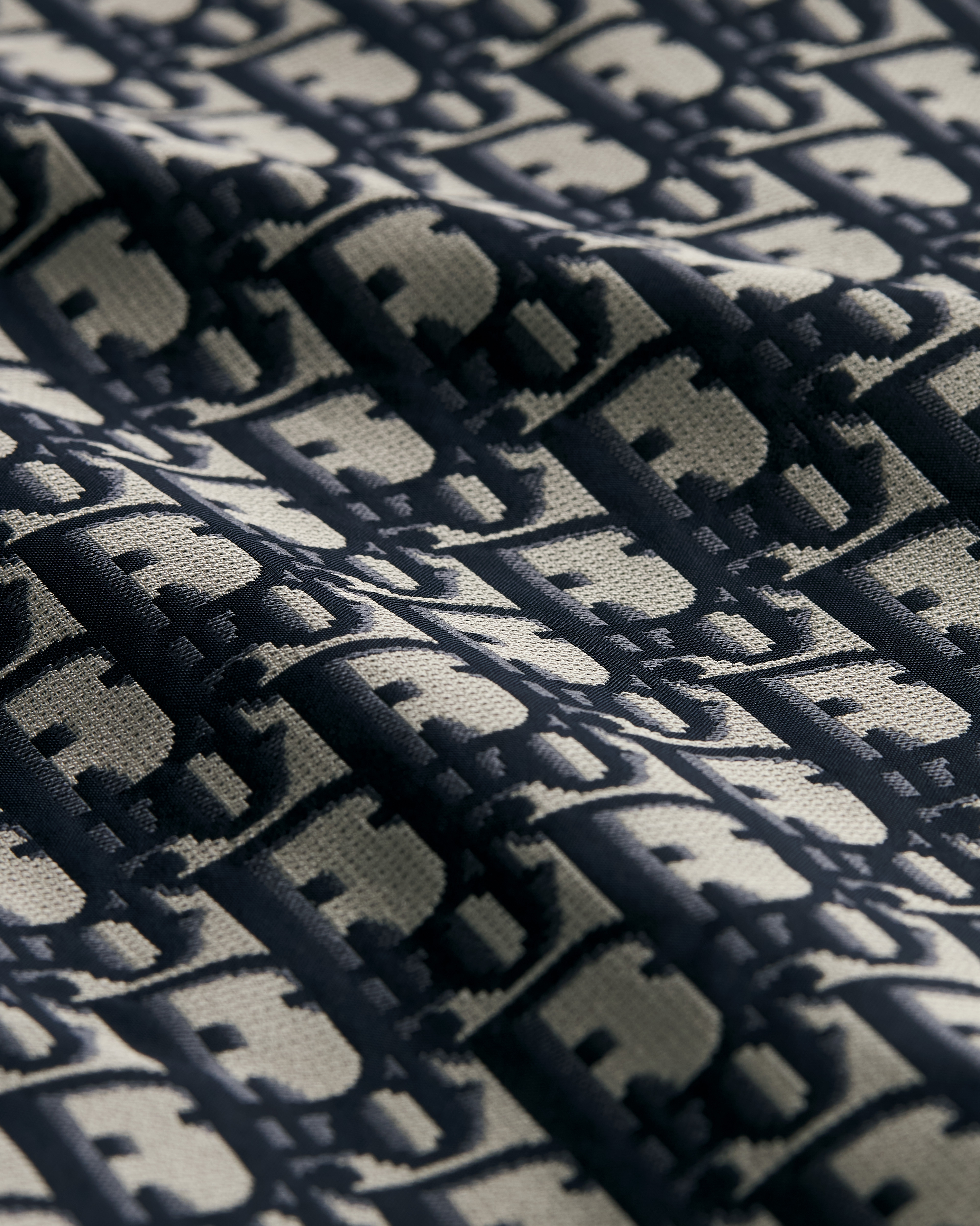 Hooded Jacket Blue Jacquard Technical Taffeta with Dior Oblique Motif E10