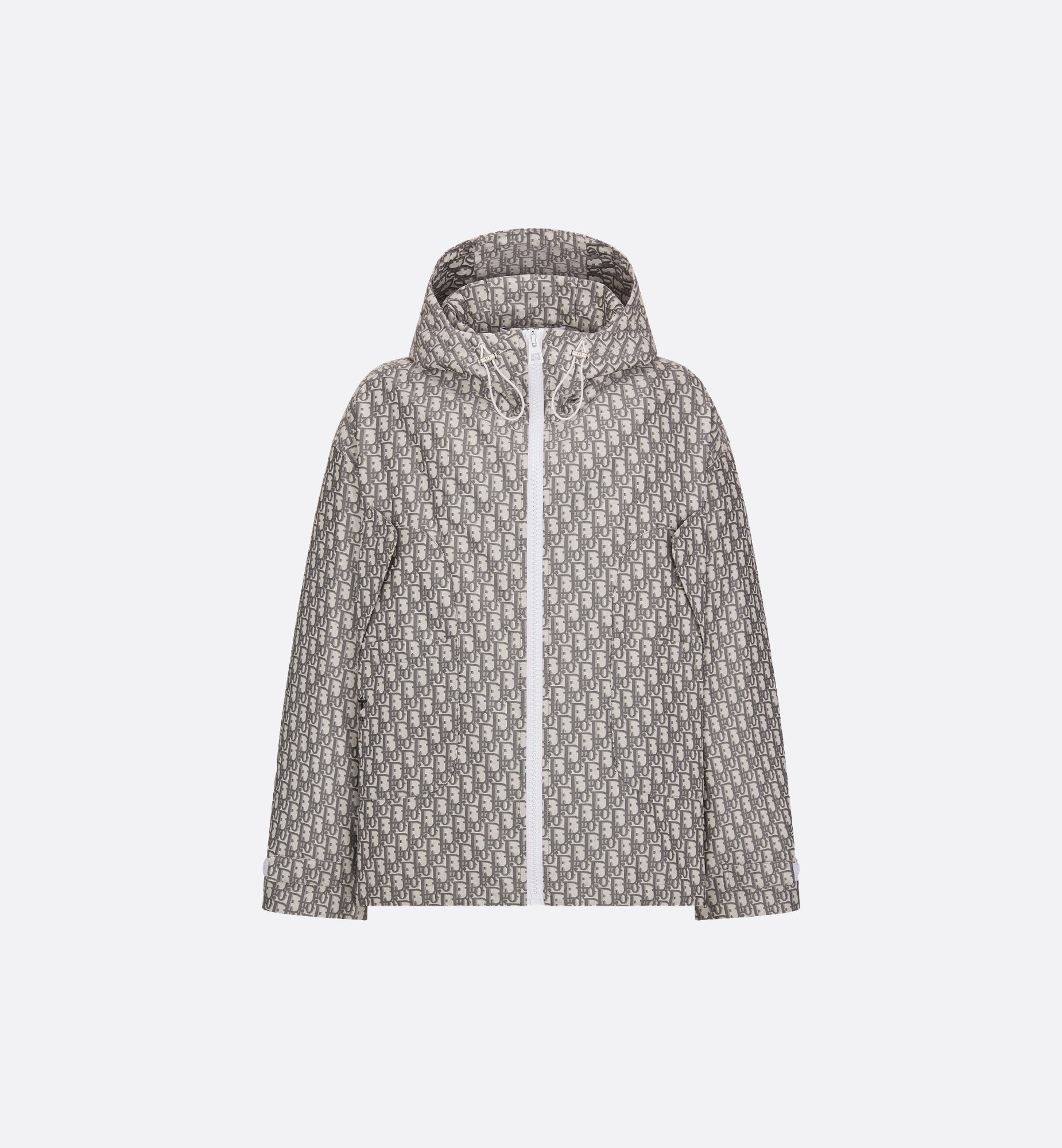 Hooded Jacket Beige Technical Jacquard Taffeta with Dior Hooded Jacket Beige Technical Jacquard Taffeta with Dior