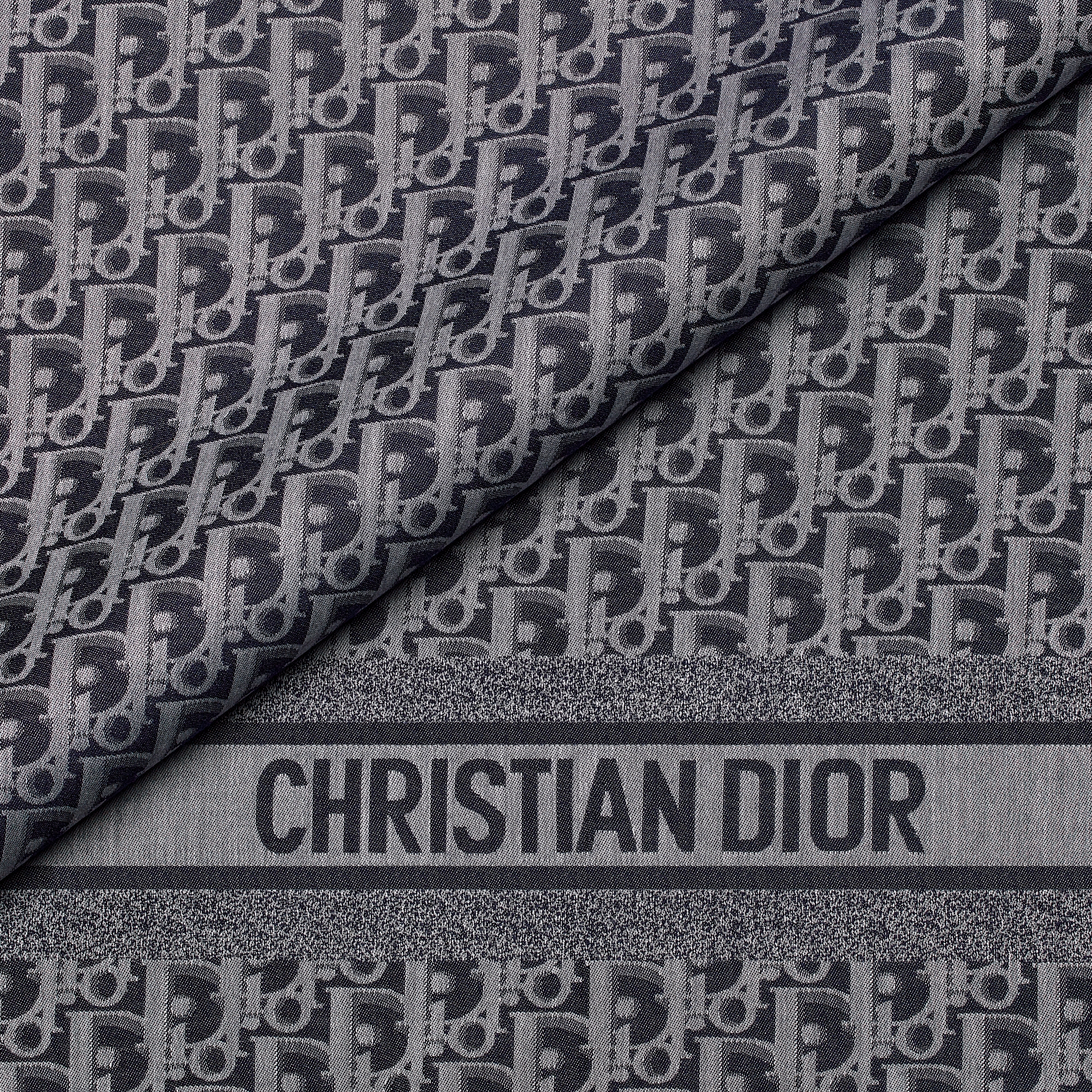 Dior Oblique Stola Baumwolle, Wolle und Seide in Marineblau E09