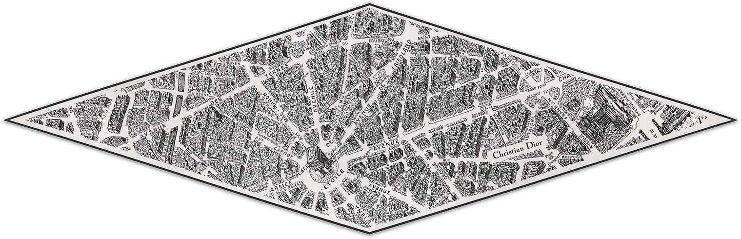 DIOR | Dior Diamond スカーフ Plan de Paris シルクツイル