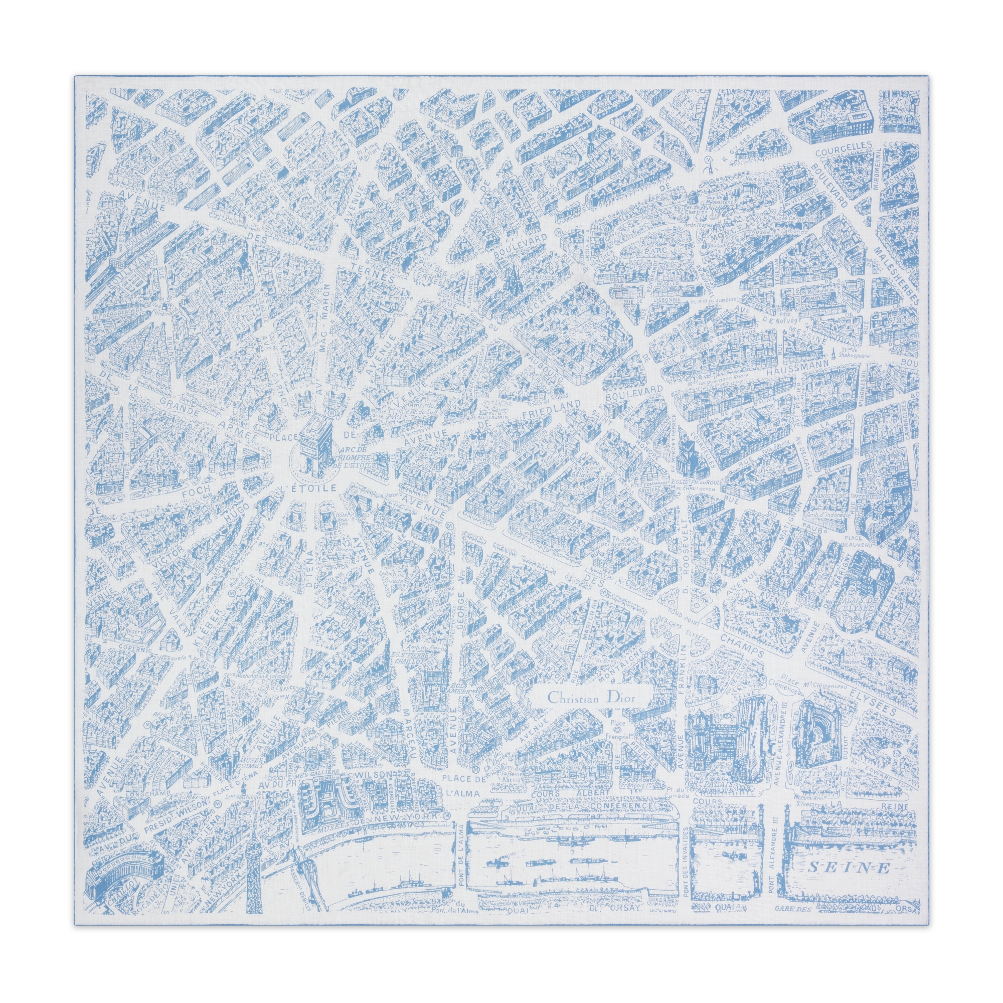 Plan de Paris Shawl Black and White Cashmere | DIOR