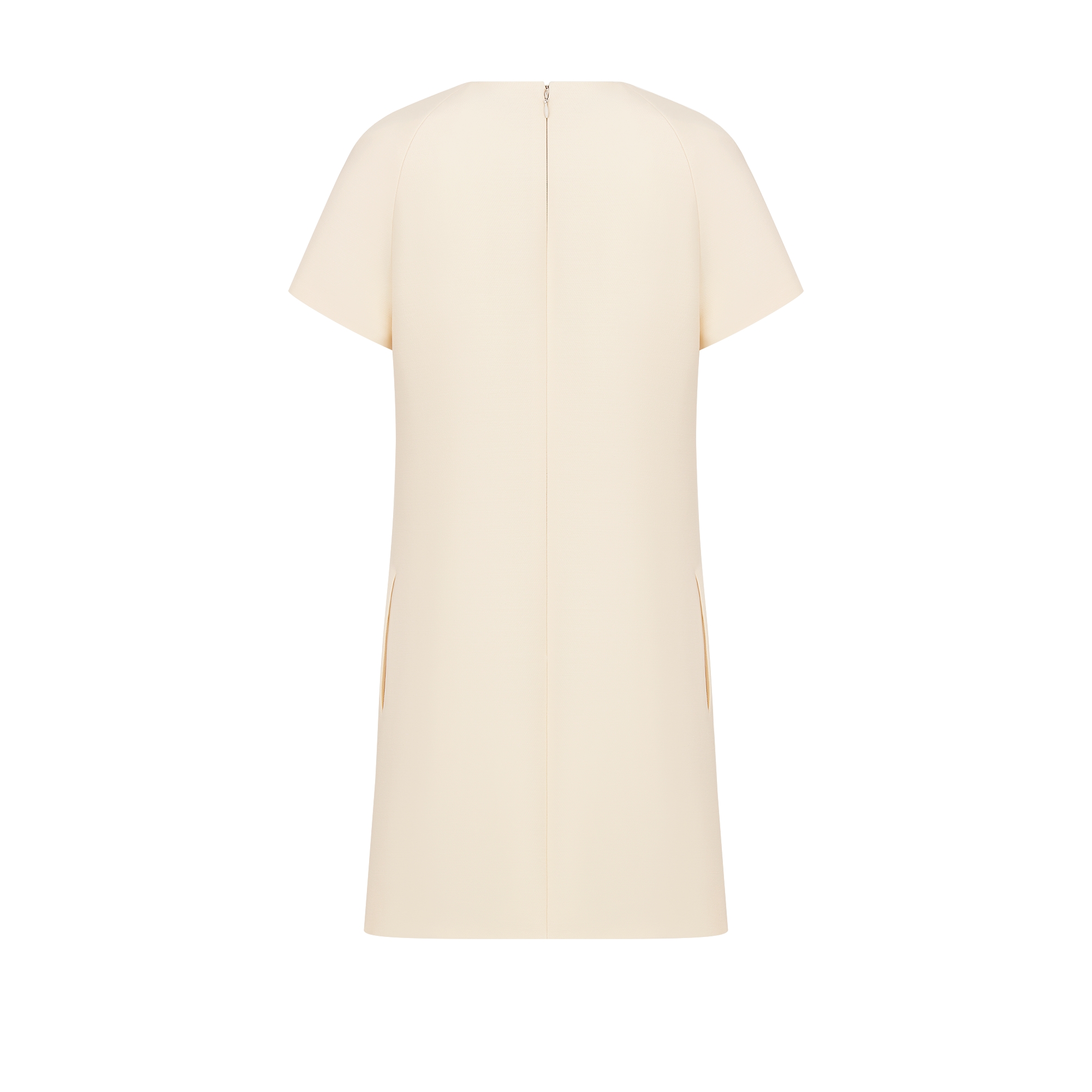 Straight Dress White Wool and Silk E08