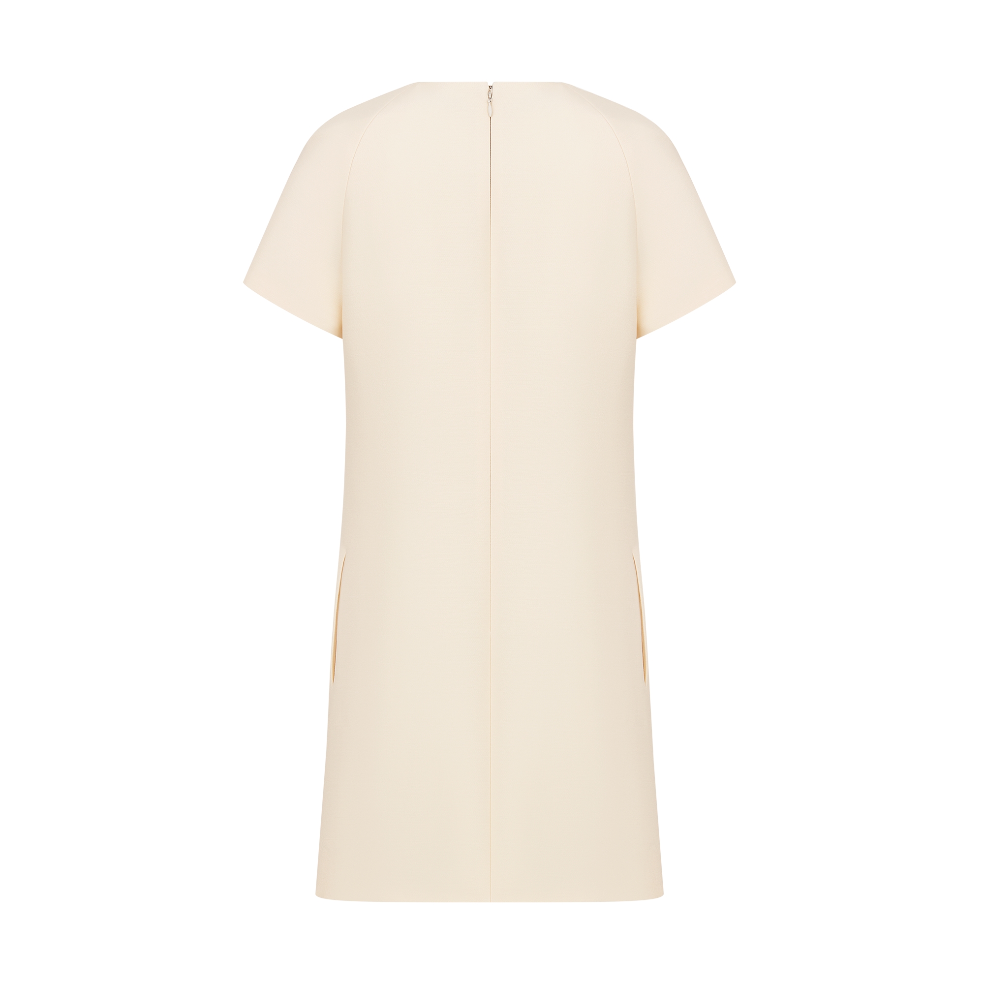 Straight Dress White Wool and Silk E08