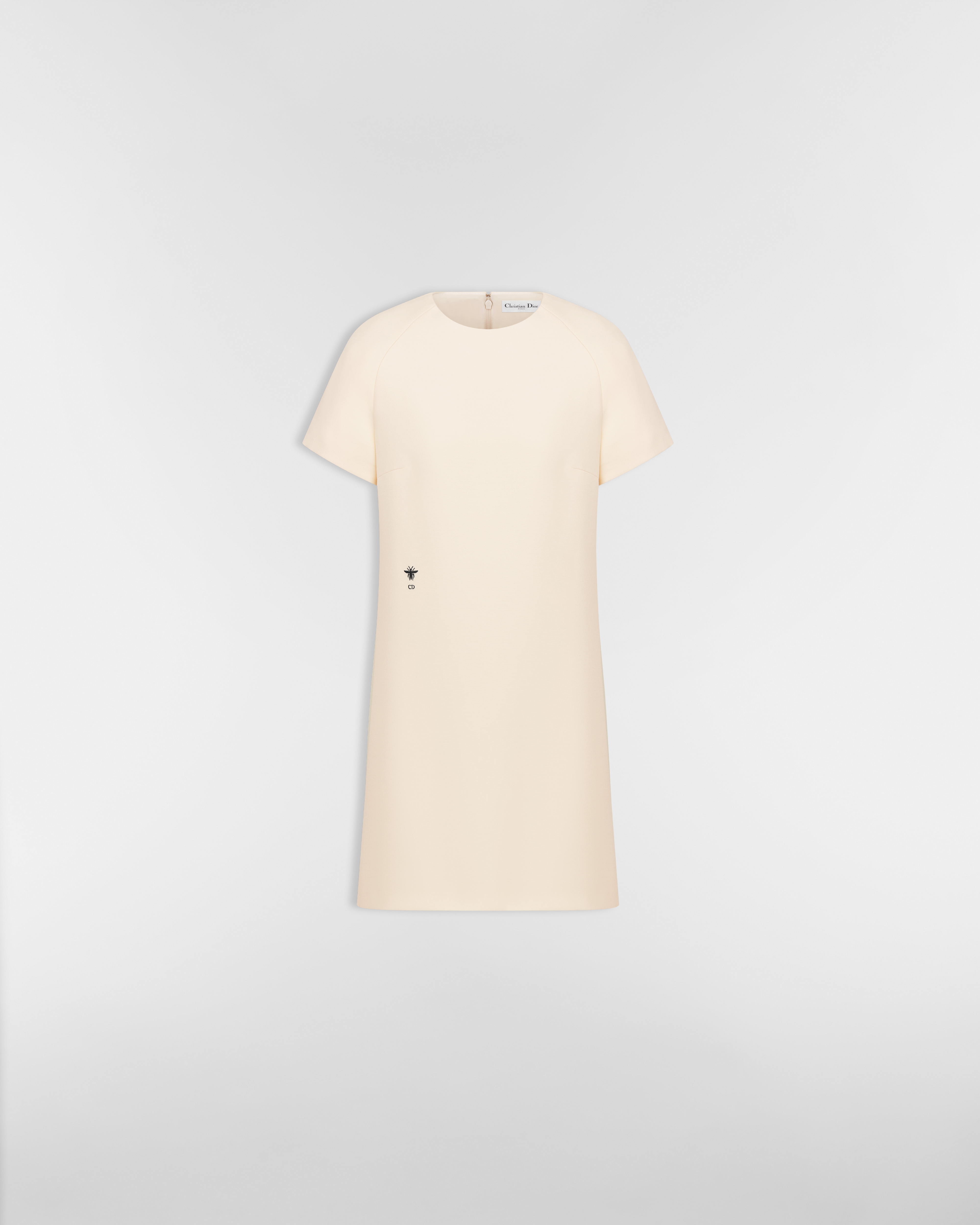 스트레이트 드레스 화이트 울 실크 E01