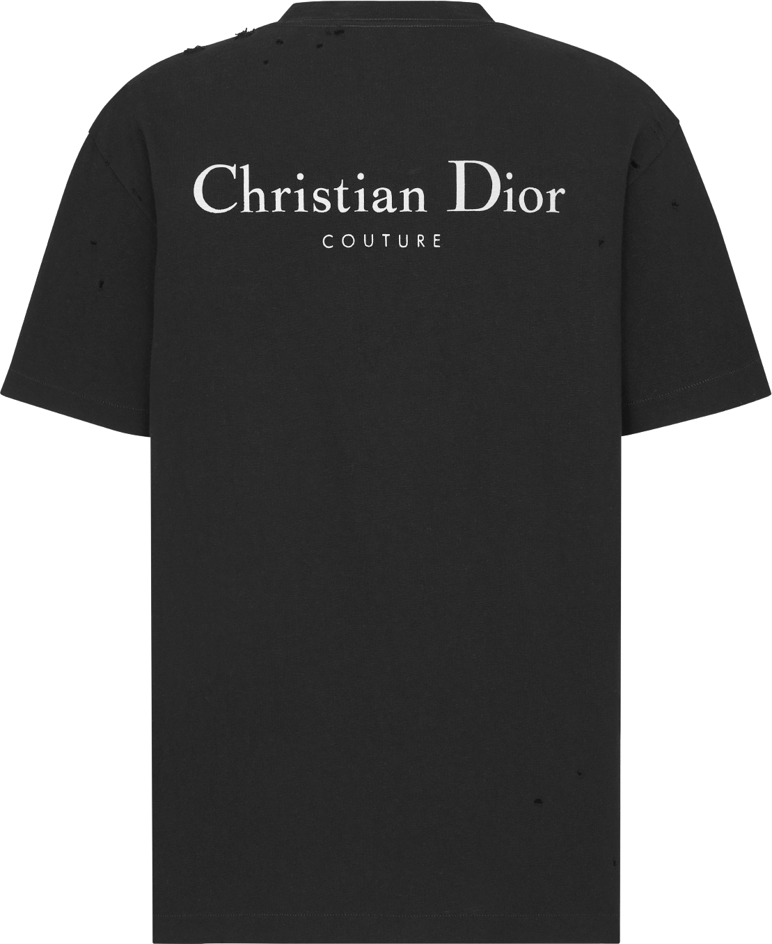 Christian Dior Couture T Shirt Relaxed Fit Black Distressed Effect Cotton Jersey DIOR