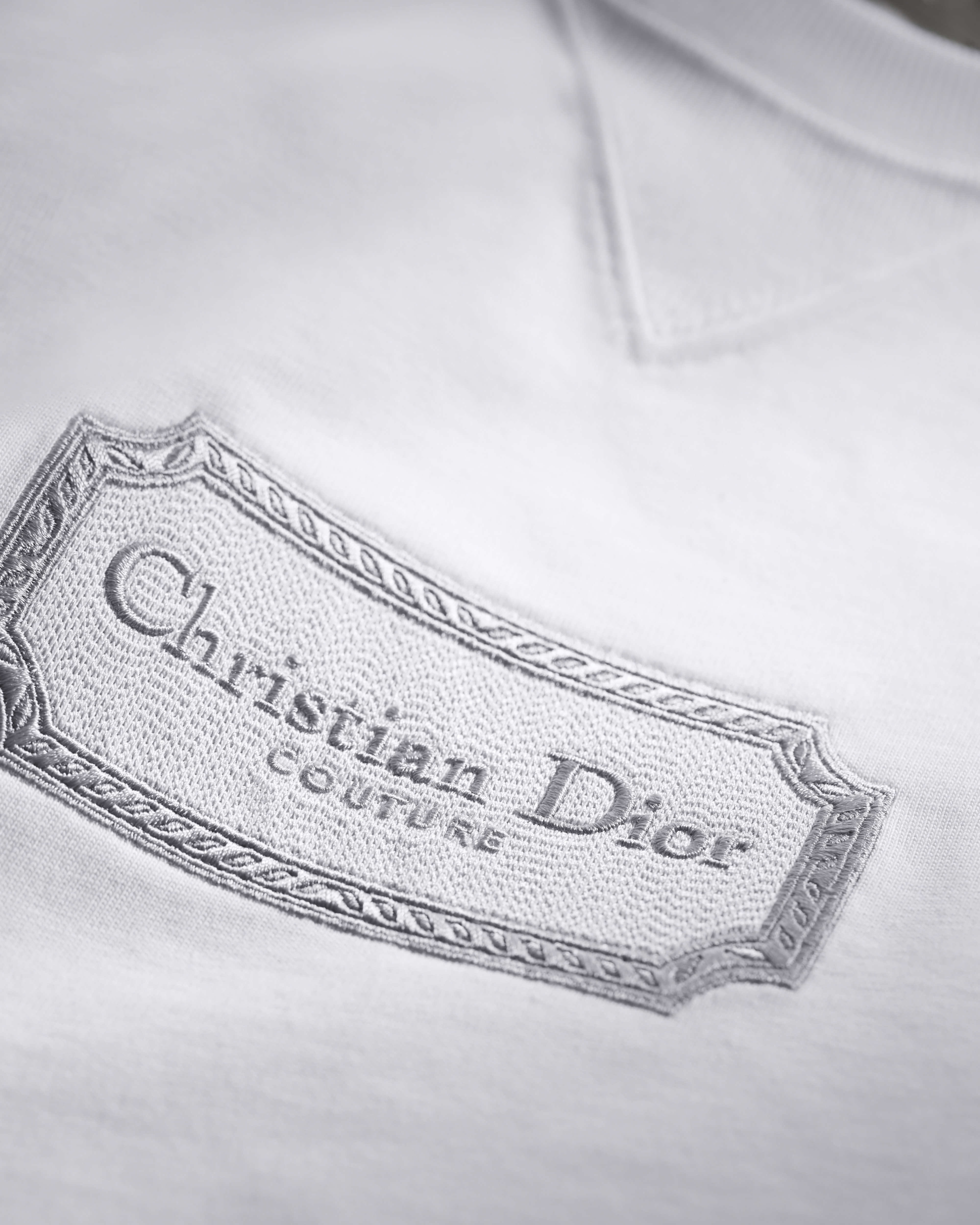 Christian Dior Couture T-Shirt, Relaxed Fit White Cotton Jersey E09