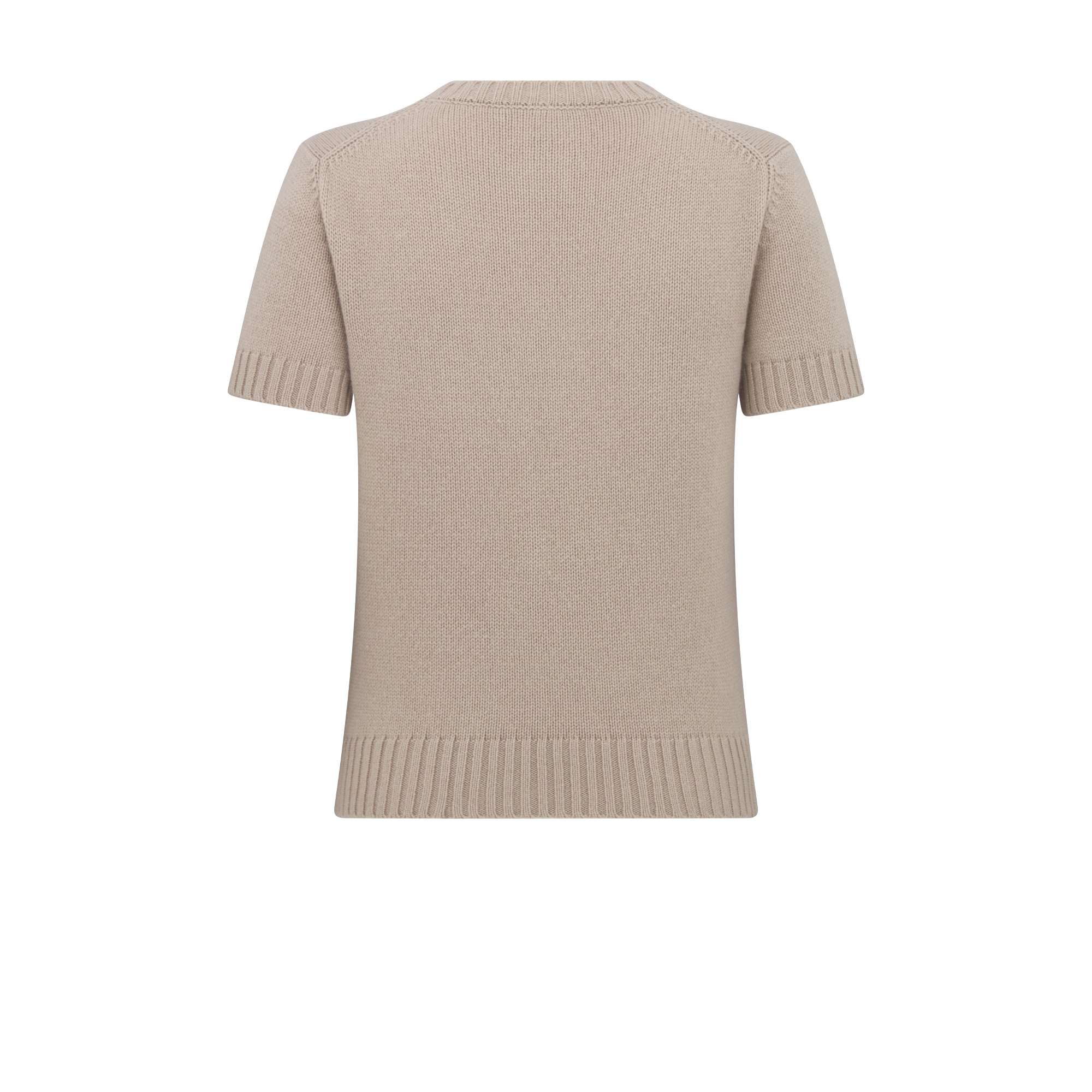 Short-Sleeved Sweater Beige Cashmere Knit E08