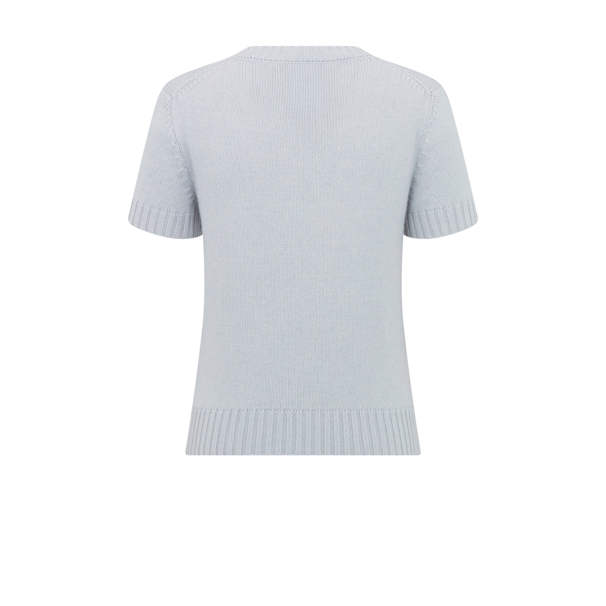 Short-Sleeved Sweater Blue Cashmere Knit E08