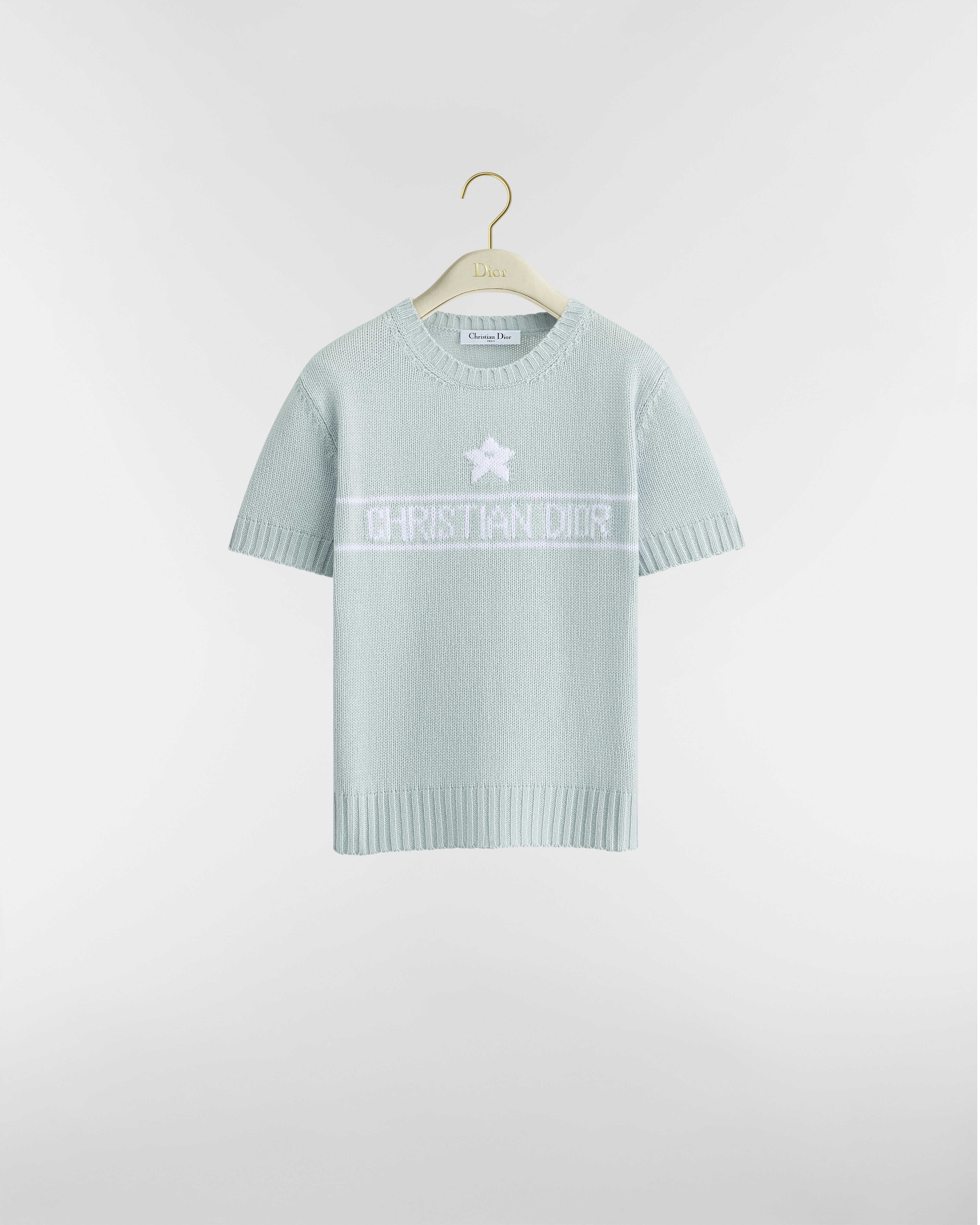 Truitje met korte mouwen Breisel van blauw kasjmier E01