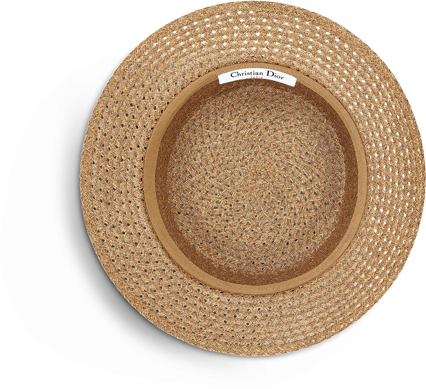 D-Bobby Small Brim Hat Straw with Rose des Vents and White Embroidered ...