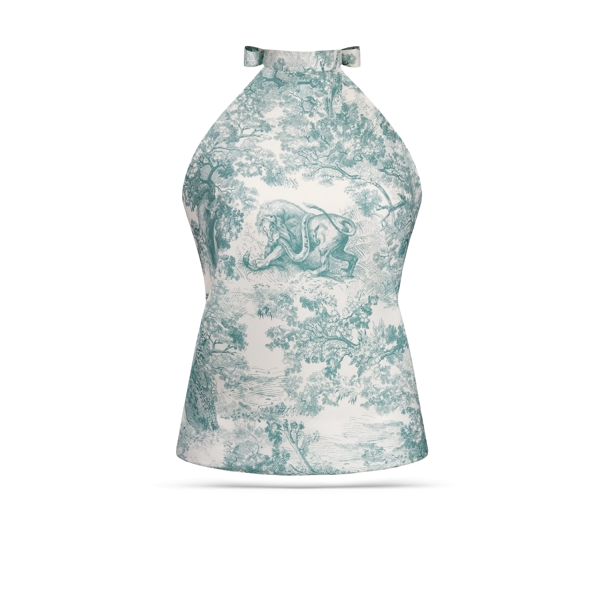 Christiaｎ Dior ２Wayブラウス SILK Dioriviera Toile de Jouy Sauvage Dior Silk Top White and