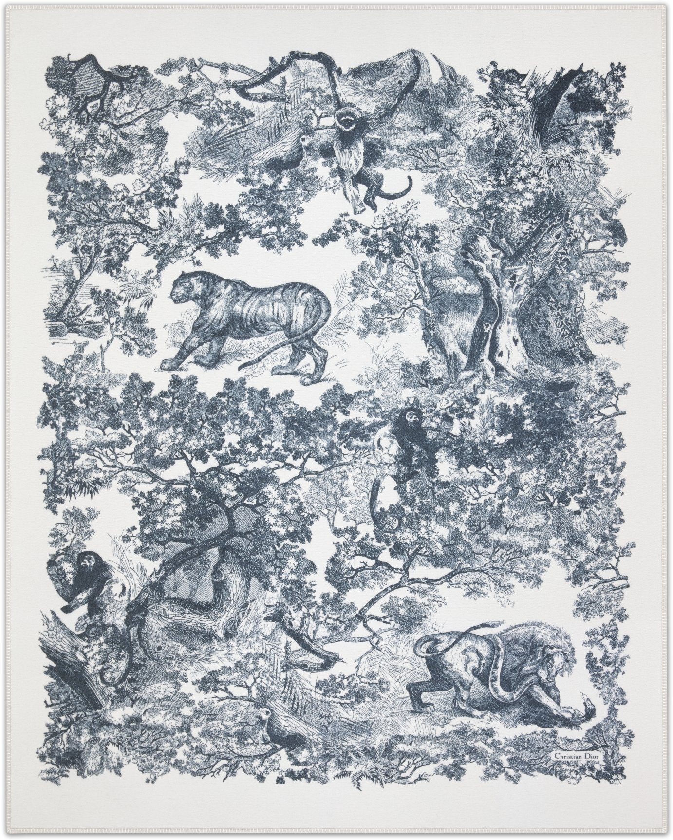 Toile de Jouy Sauvage Blanket aria_woman_viewcode_e01