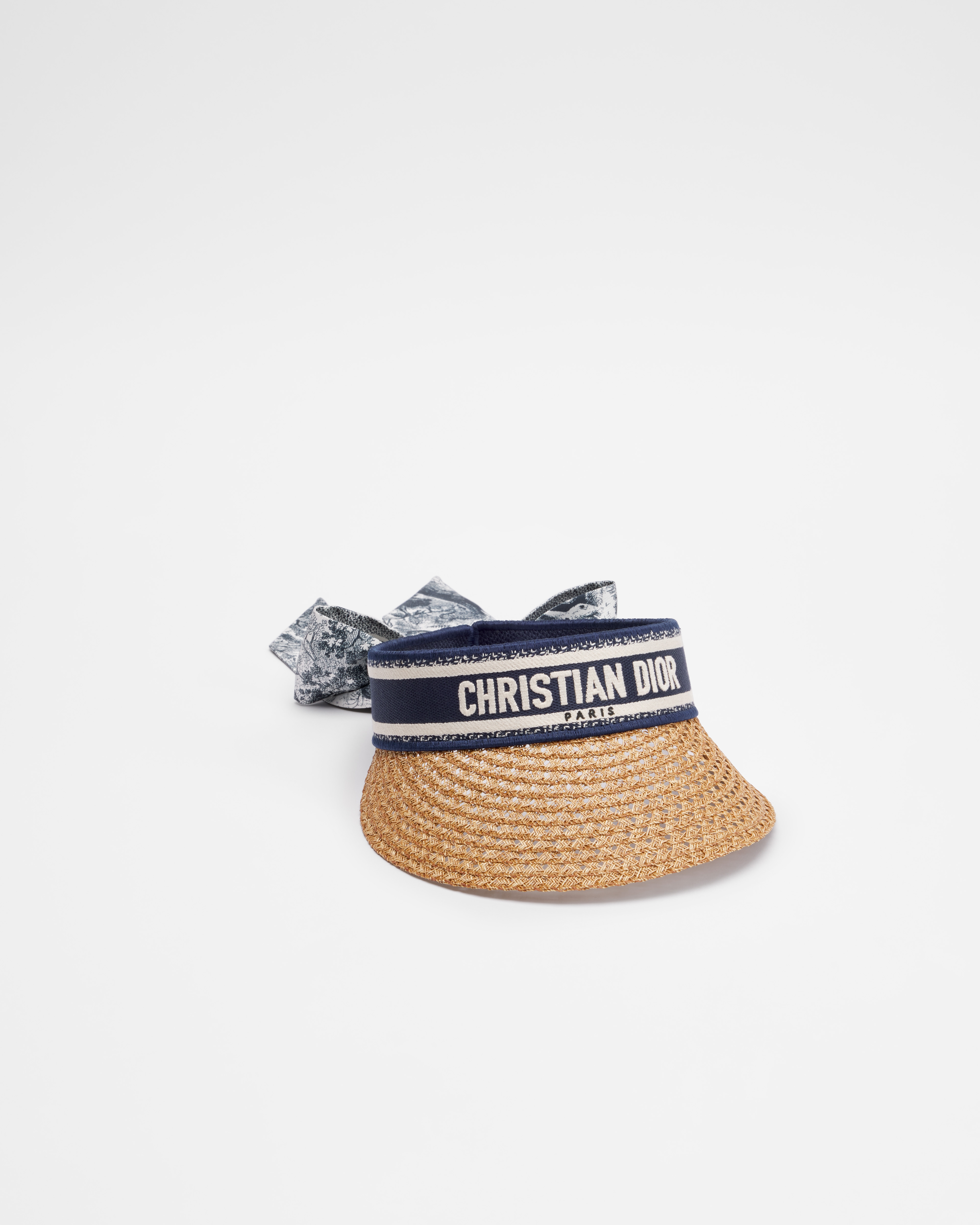 Visière D-Ocean avec Mitzah Paille et bande brodée bleue et blanche E03