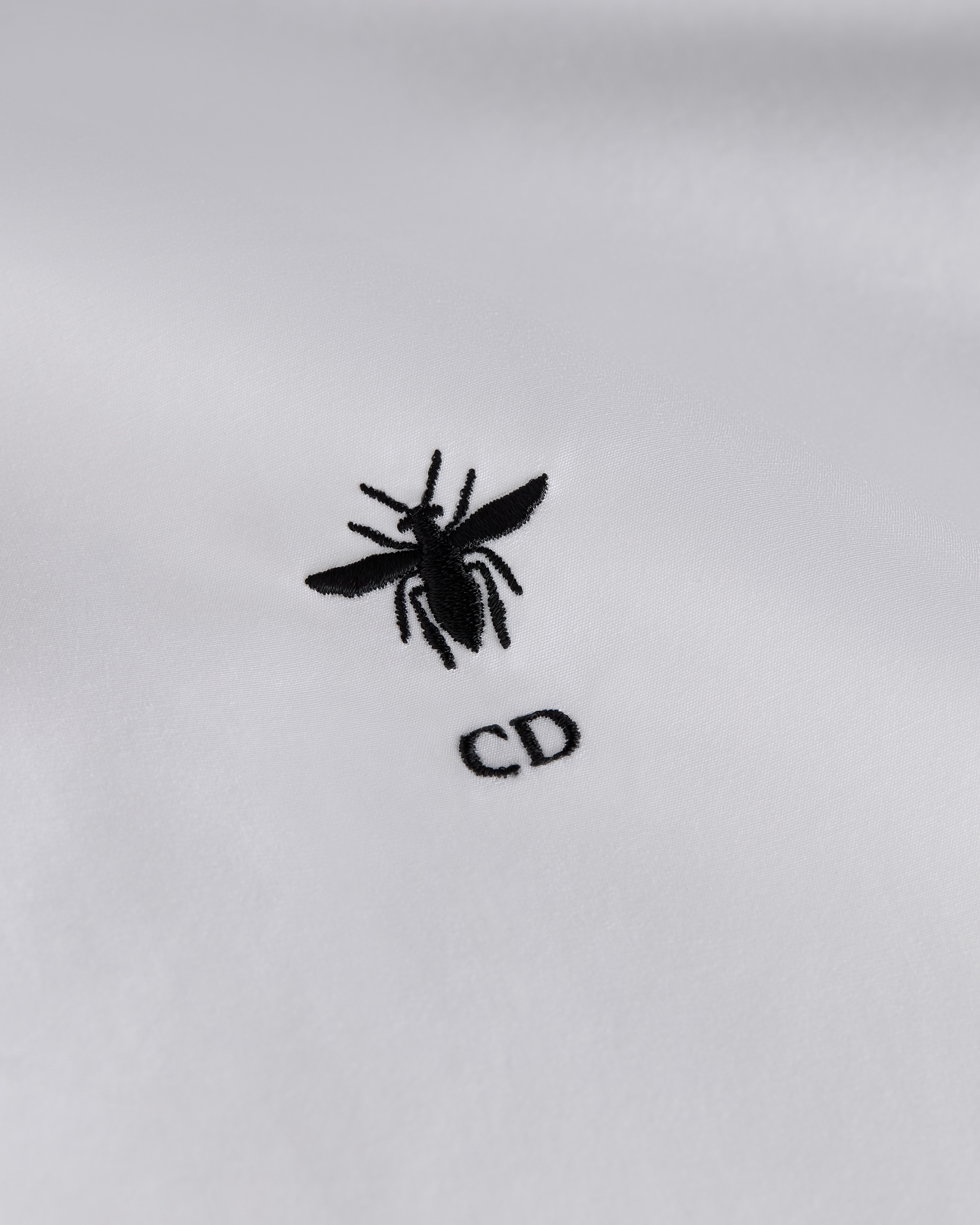 Blouse with Puff Sleeves White Cotton Poplin E10