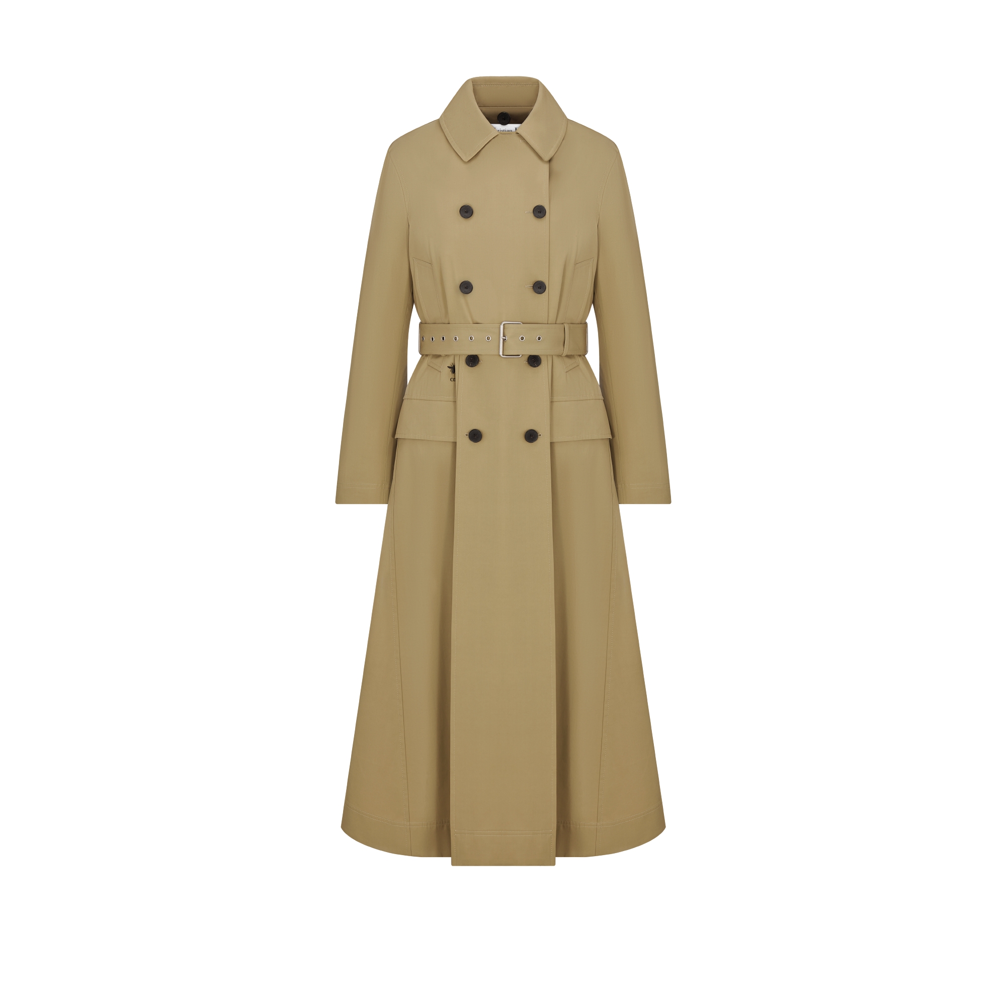 Trench Coat with Removable Macrocannage Vest Beige Cotton Gabardine DIOR