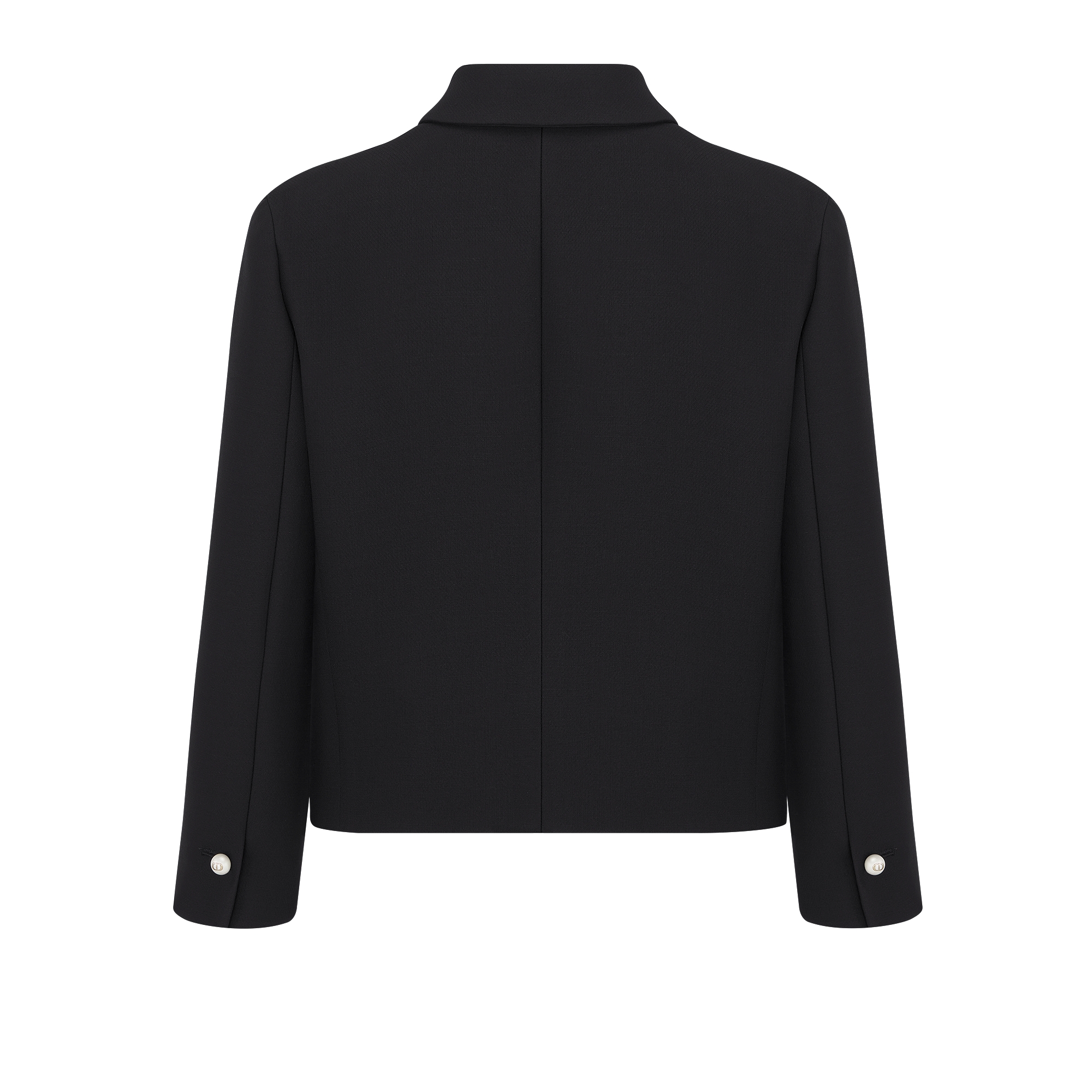 Cropped Jacket Black Wool and Silk E08