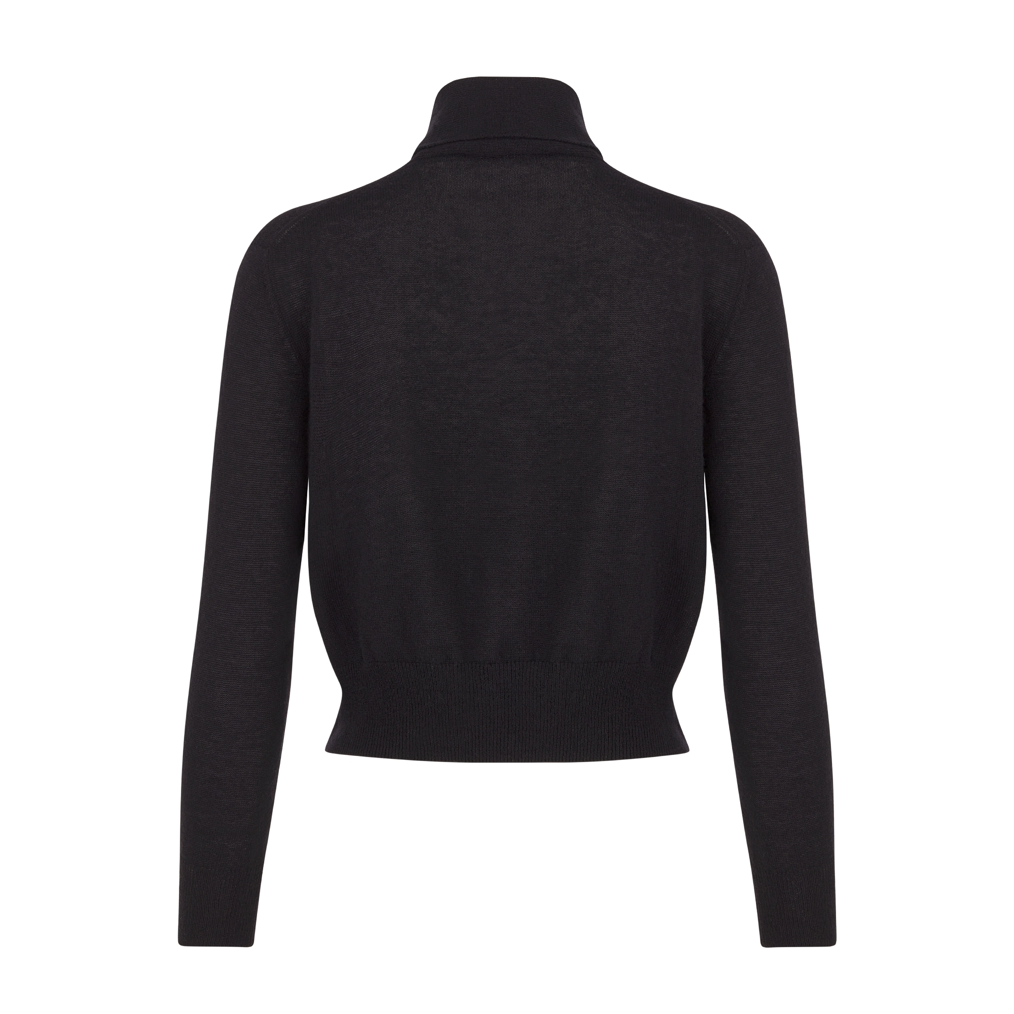 Tied Collar Sweater Black Cashmere Knit E08
