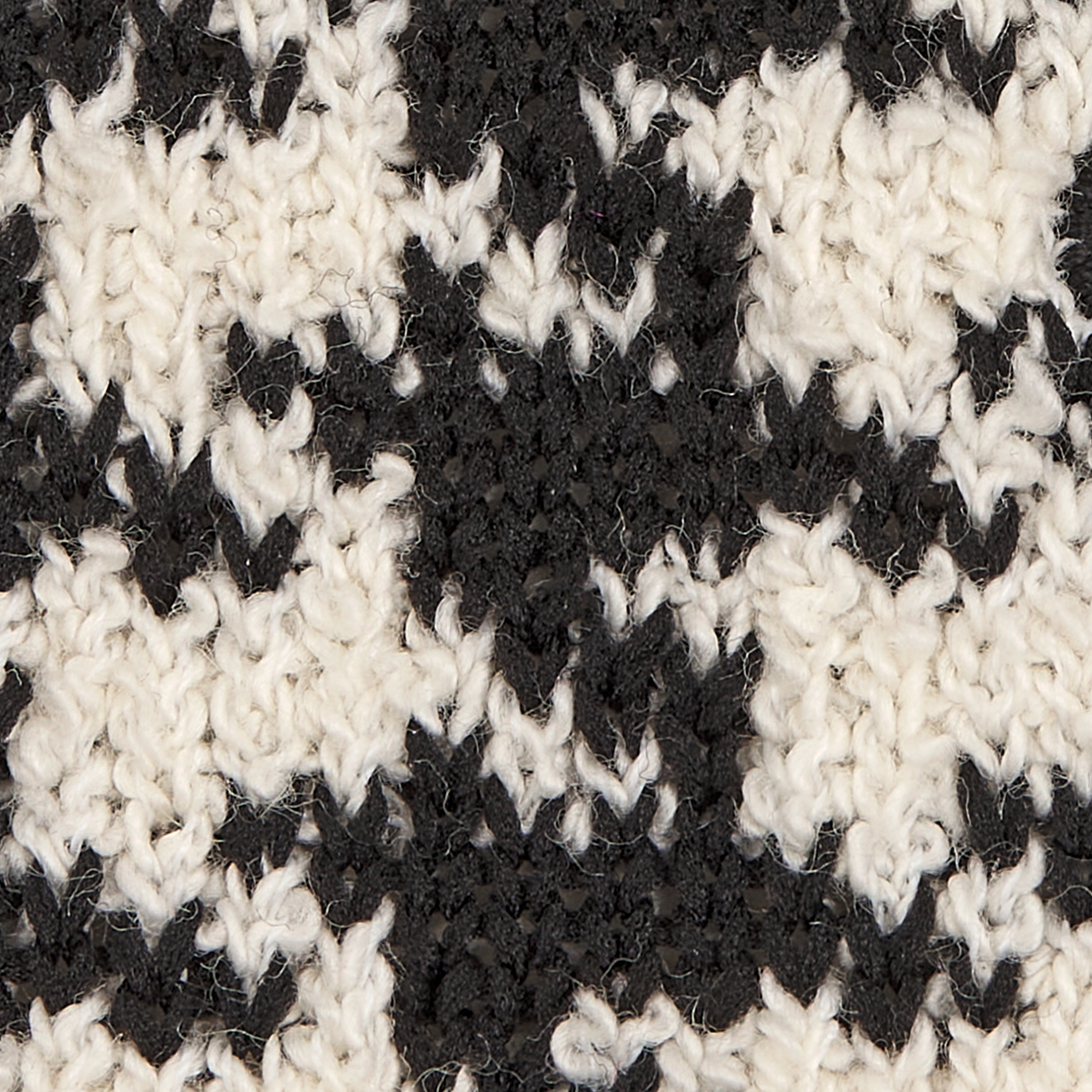 Conjunto de top y cárdigan Punto de algodón técnico con motivo de pata de gallo blanco y negro E09