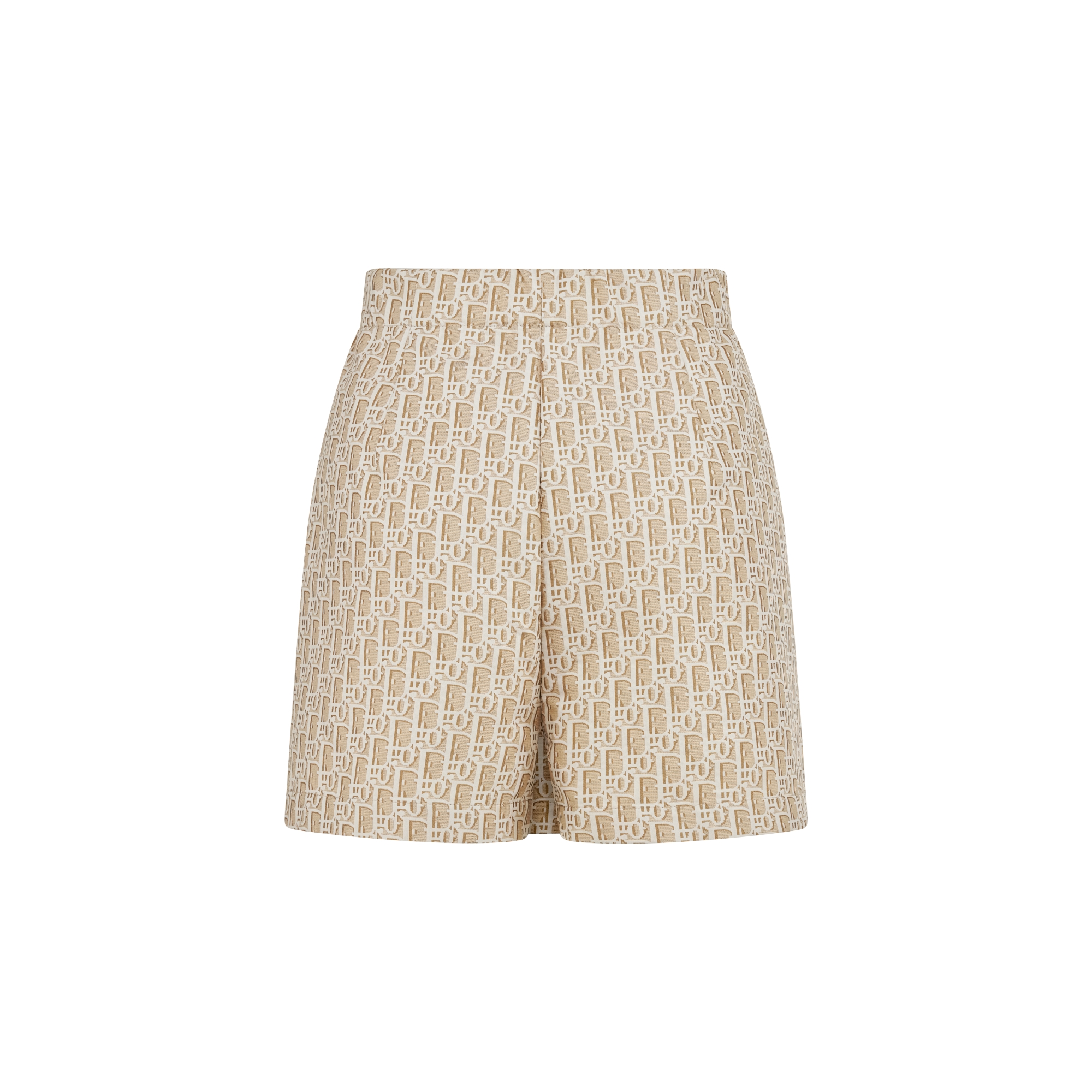 Short-saia Jacquard de tafetá técnico bege com motivo Dior Oblique E08