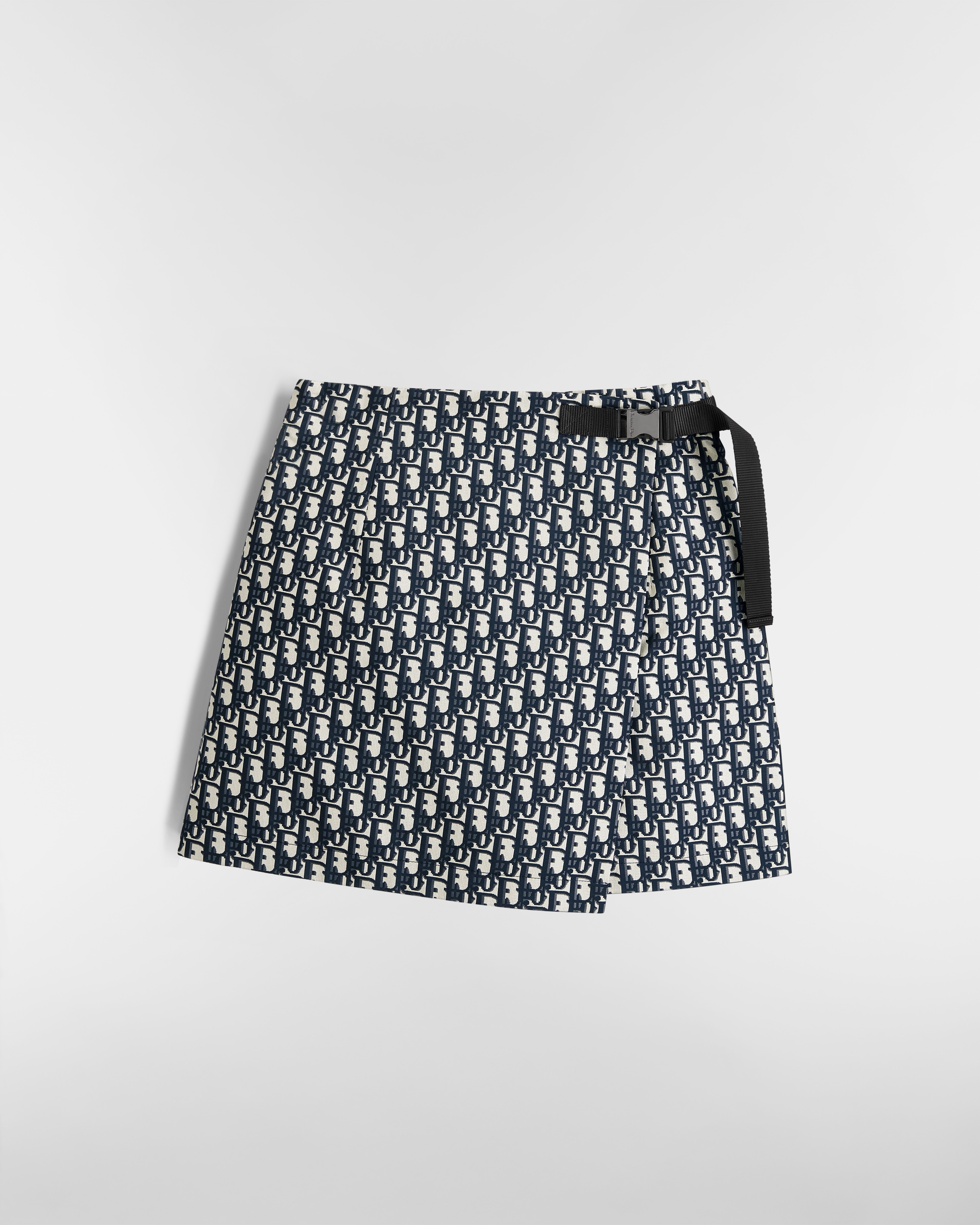 Short portefeuille Jacquard de taffetas technique à motif Dior Oblique bleu E01