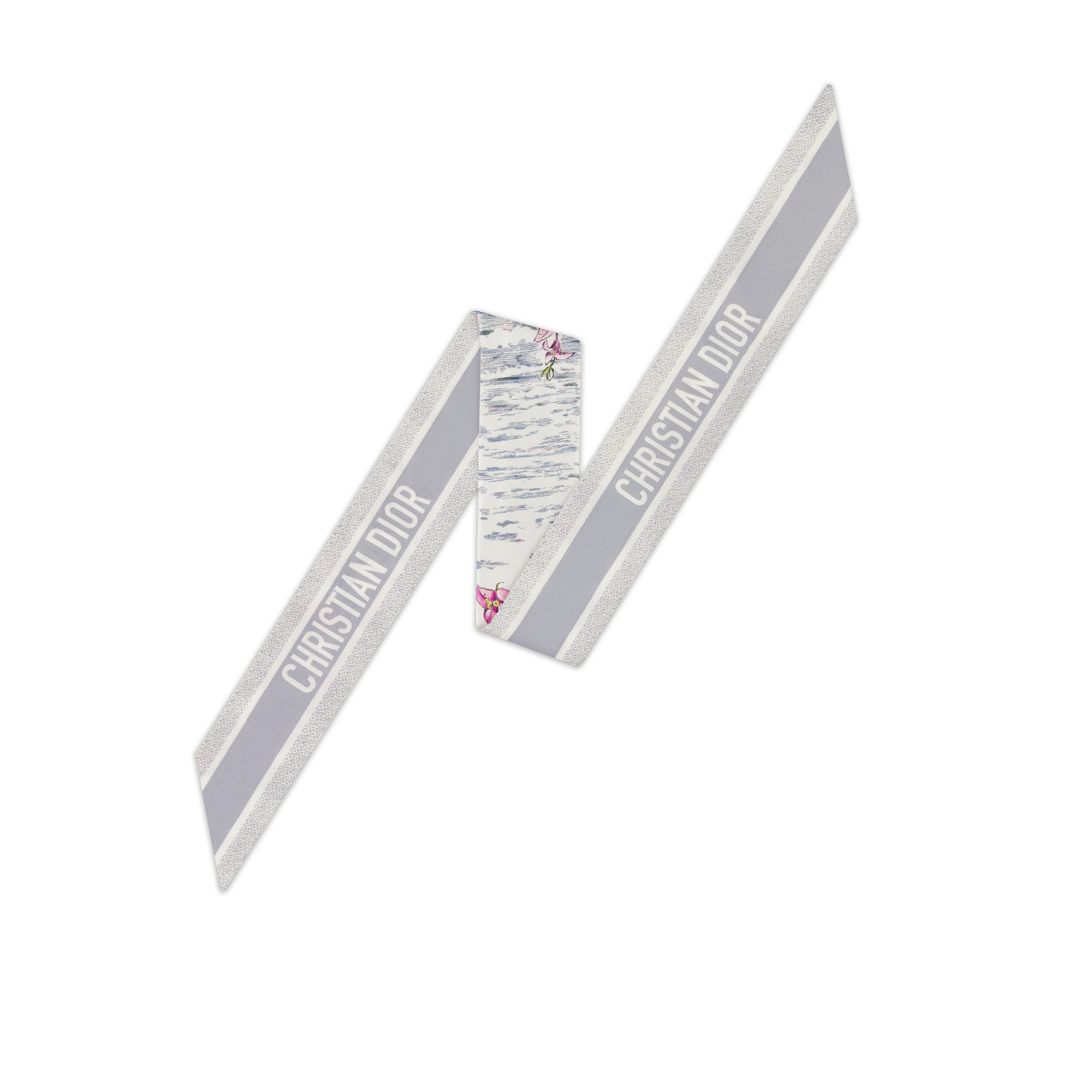 ABCDior B Bougainvillée - Brise Marine Mitzah Scarf Ivory Multicolor Silk Twill E08