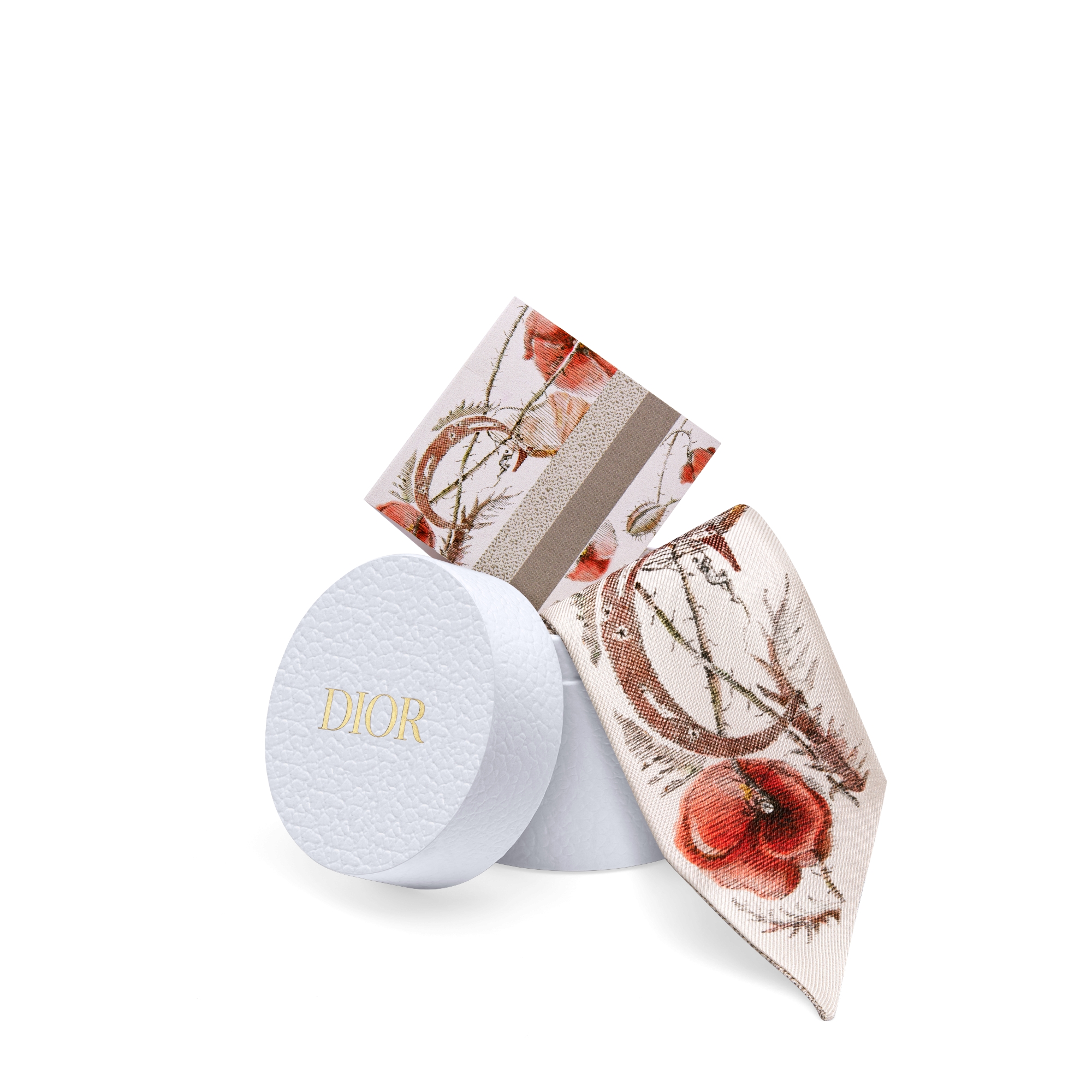 ABCDior C Coquelicot - Comète Mitzah Scarf Ivory Multicolor Silk Twill E10