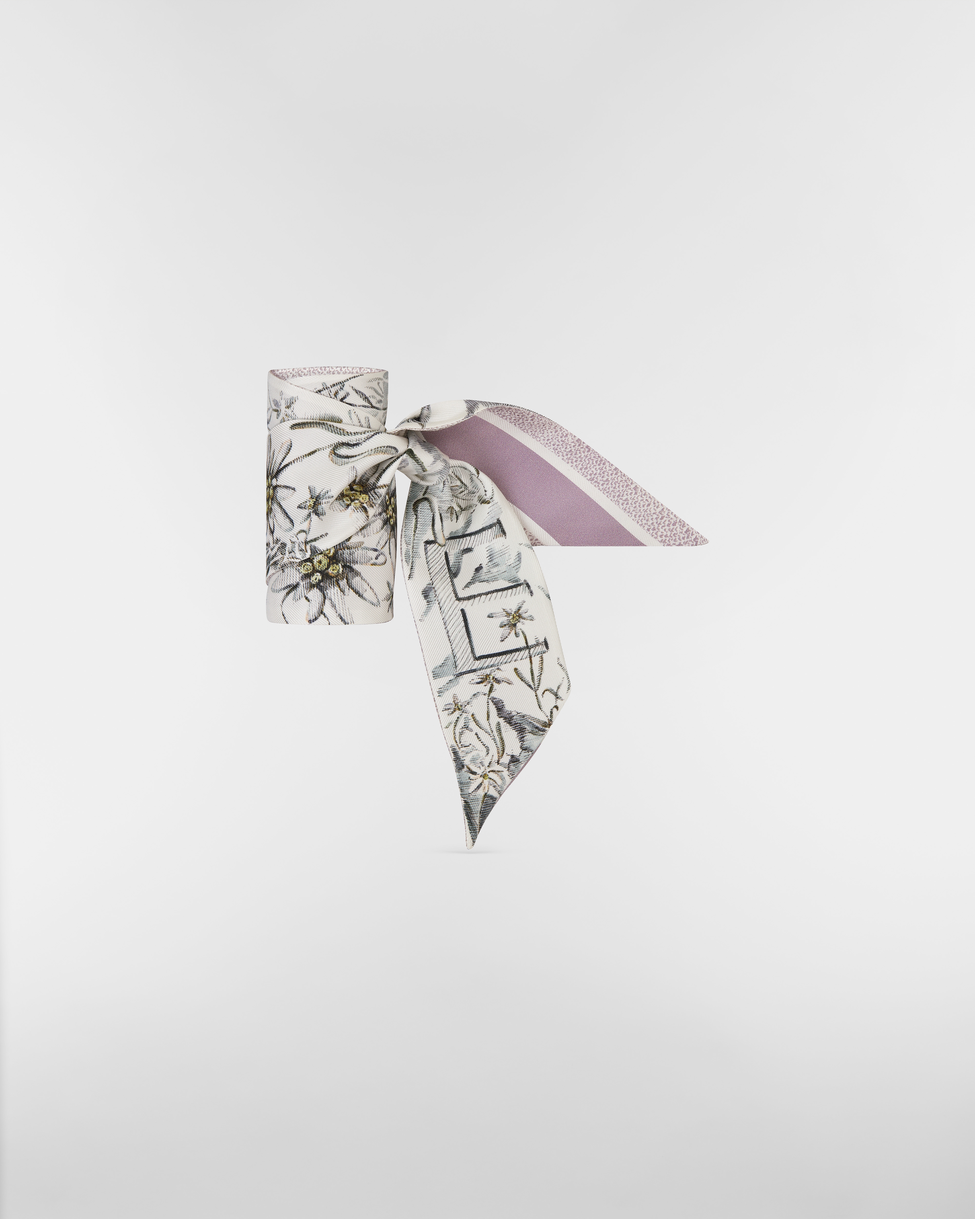 ABCDior E Edelweiss - Étoile Mitzah Scarf Ivory Multicolor Silk Twill E03
