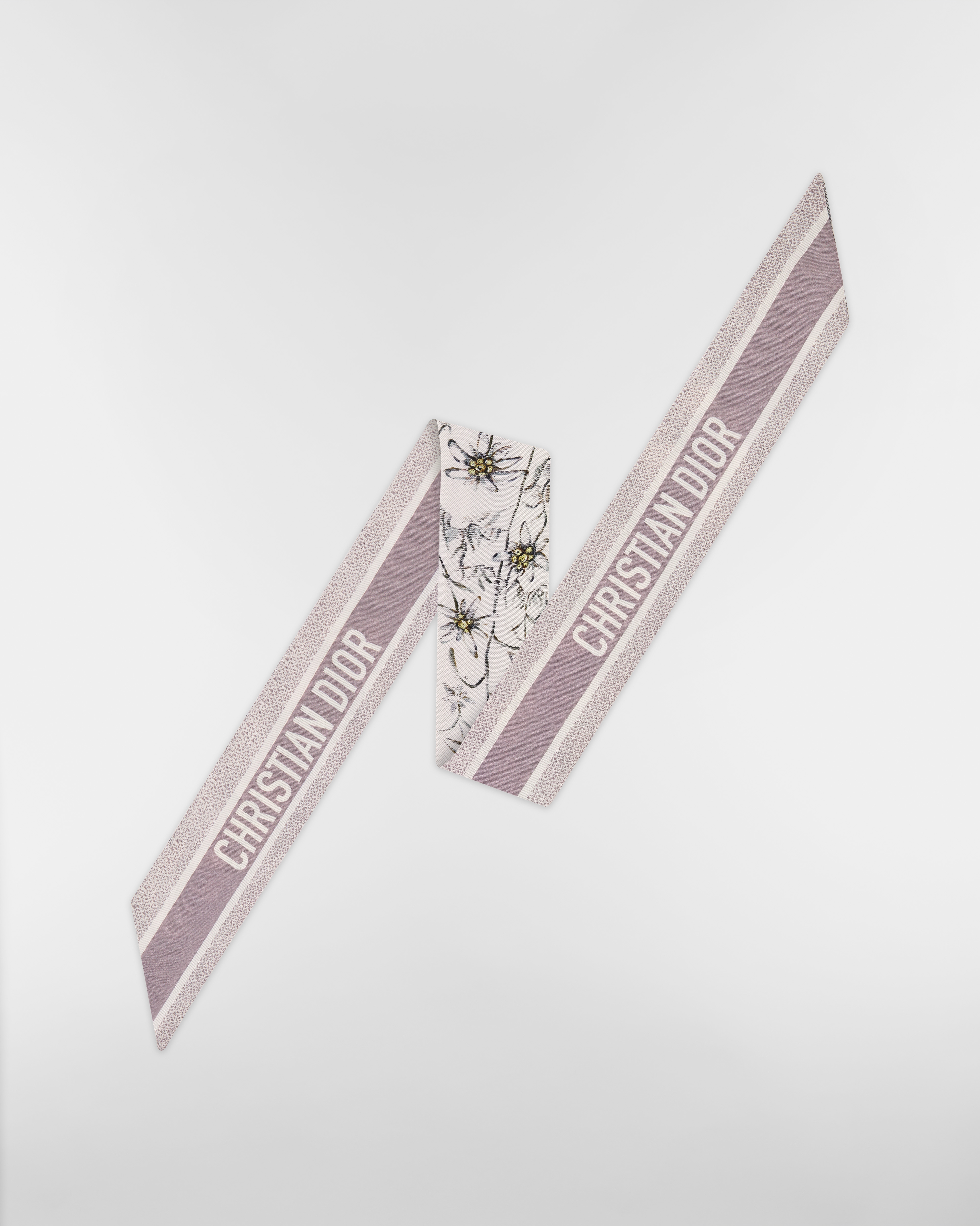 ABCDior E Edelweiss - Étoile Mitzah Scarf Ivory Multicolor Silk Twill E08