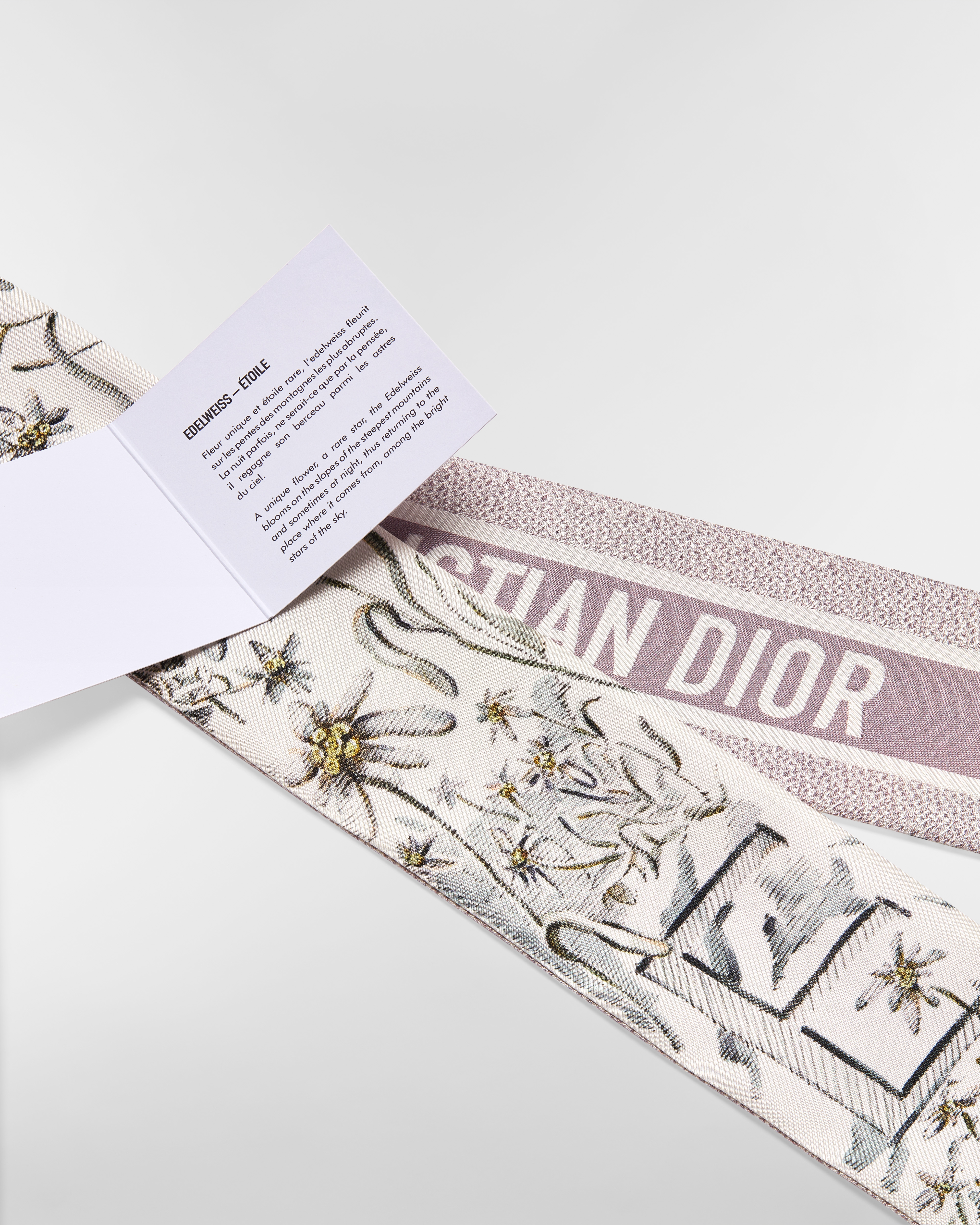 ABCDior E Edelweiss - Étoile Mitzah Scarf Ivory Multicolor Silk Twill E09