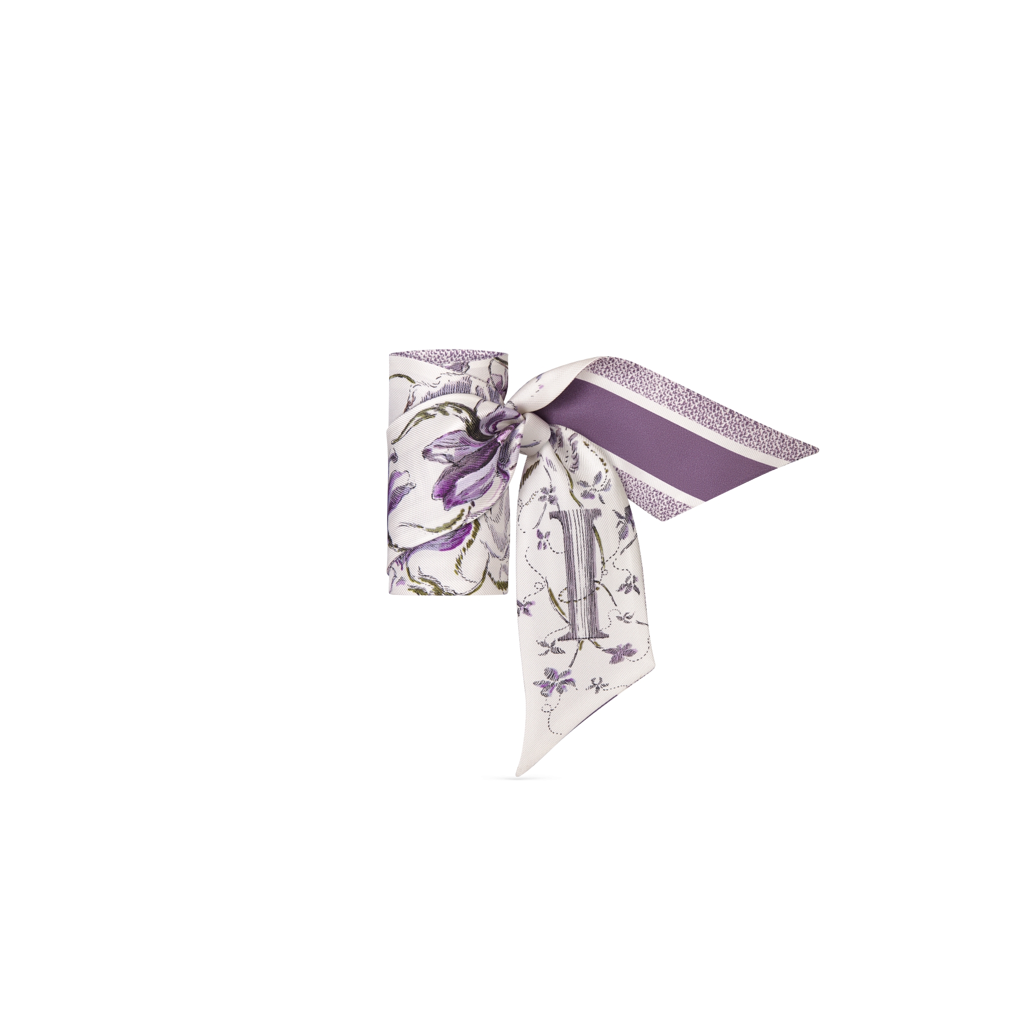 ABCDior I Iris - Illusionnisme Mitzah-sjaal Ivoor, veelkleurige zijden keperstof E03