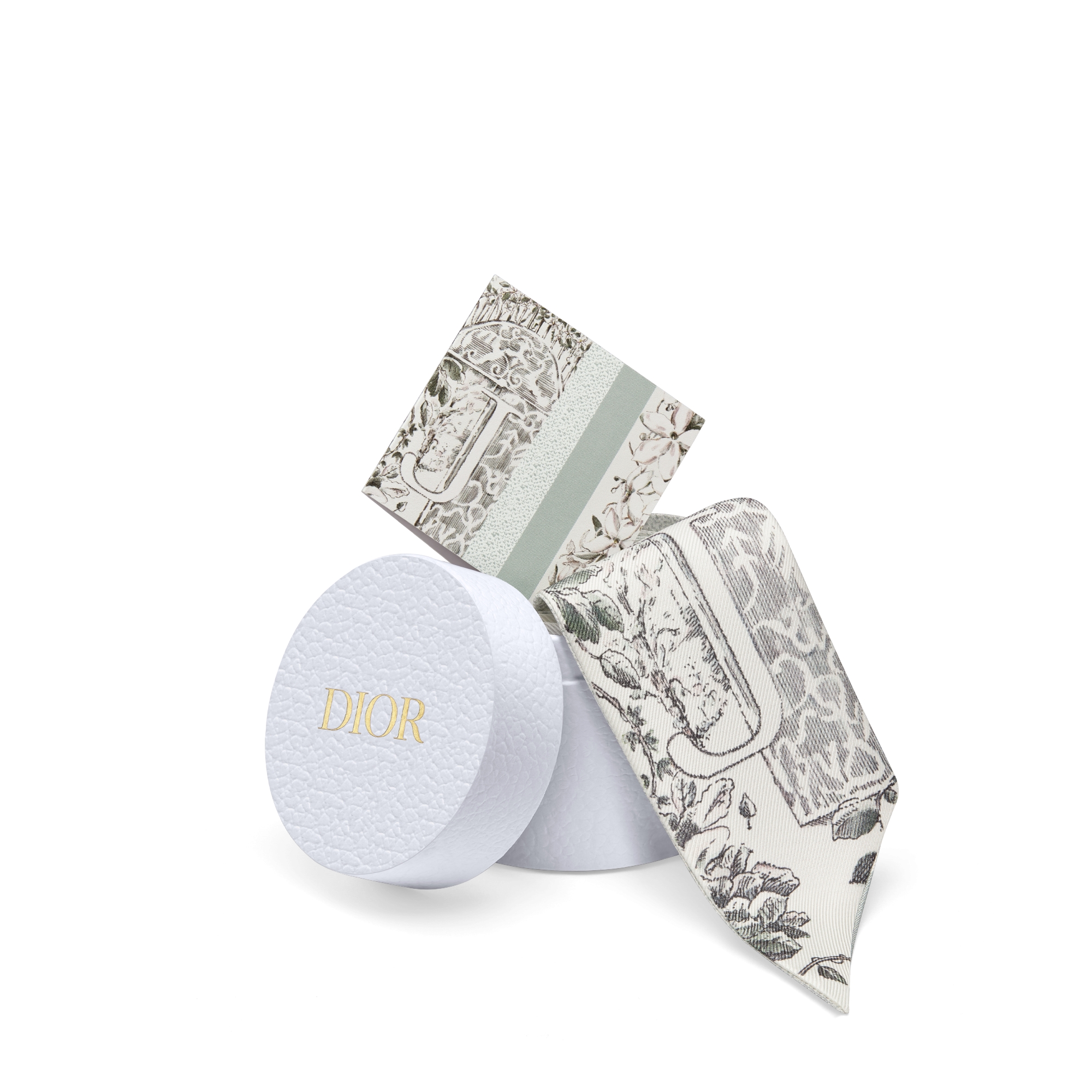 ABCDior J Jasmin - Jardin Blanc Mitzah Scarf Ivory Multicolor Silk Twill E10