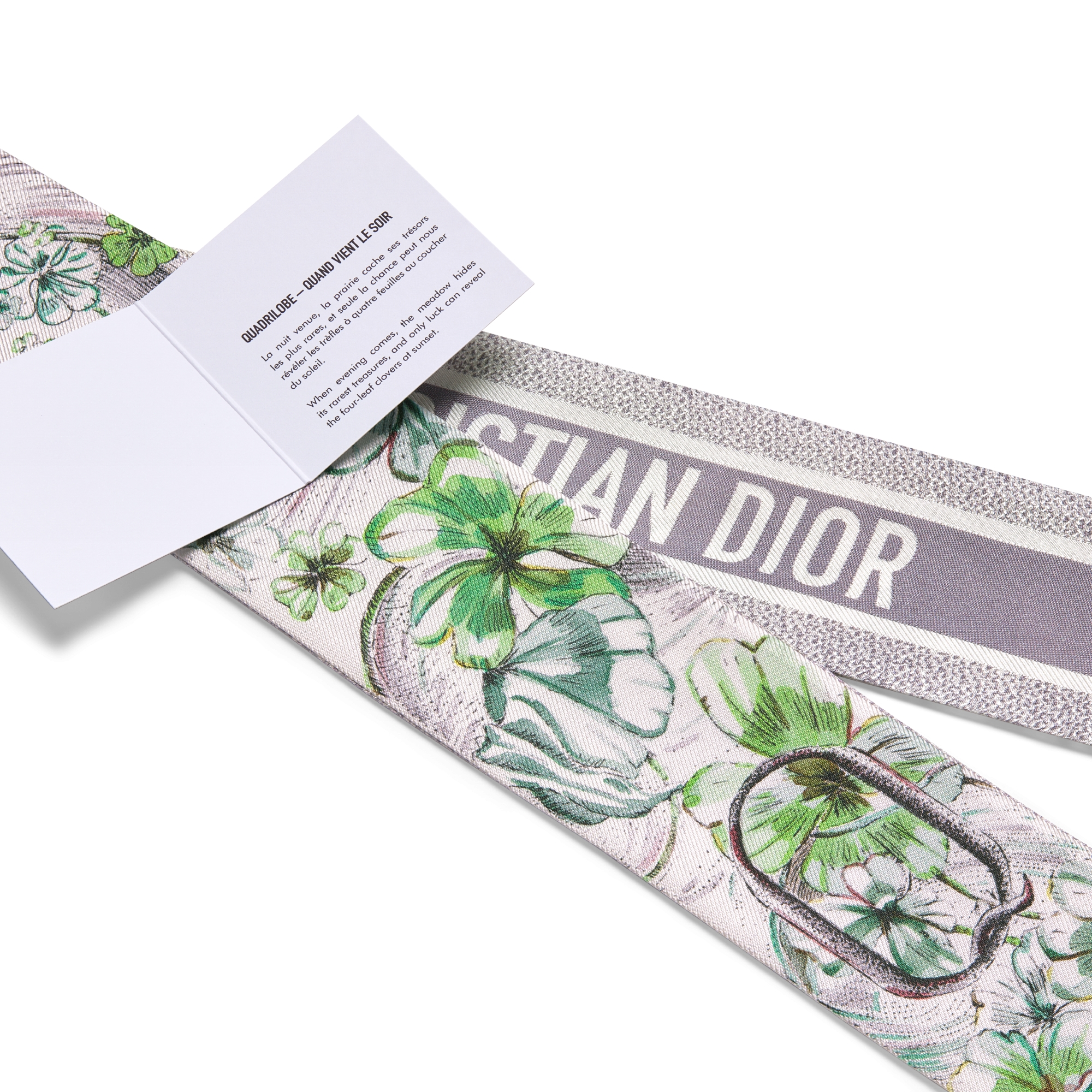 ABCDior Q Quadrilobe - Quand Vient le Soir Mitzah Scarf Ivory Multicolor Silk Twill E09