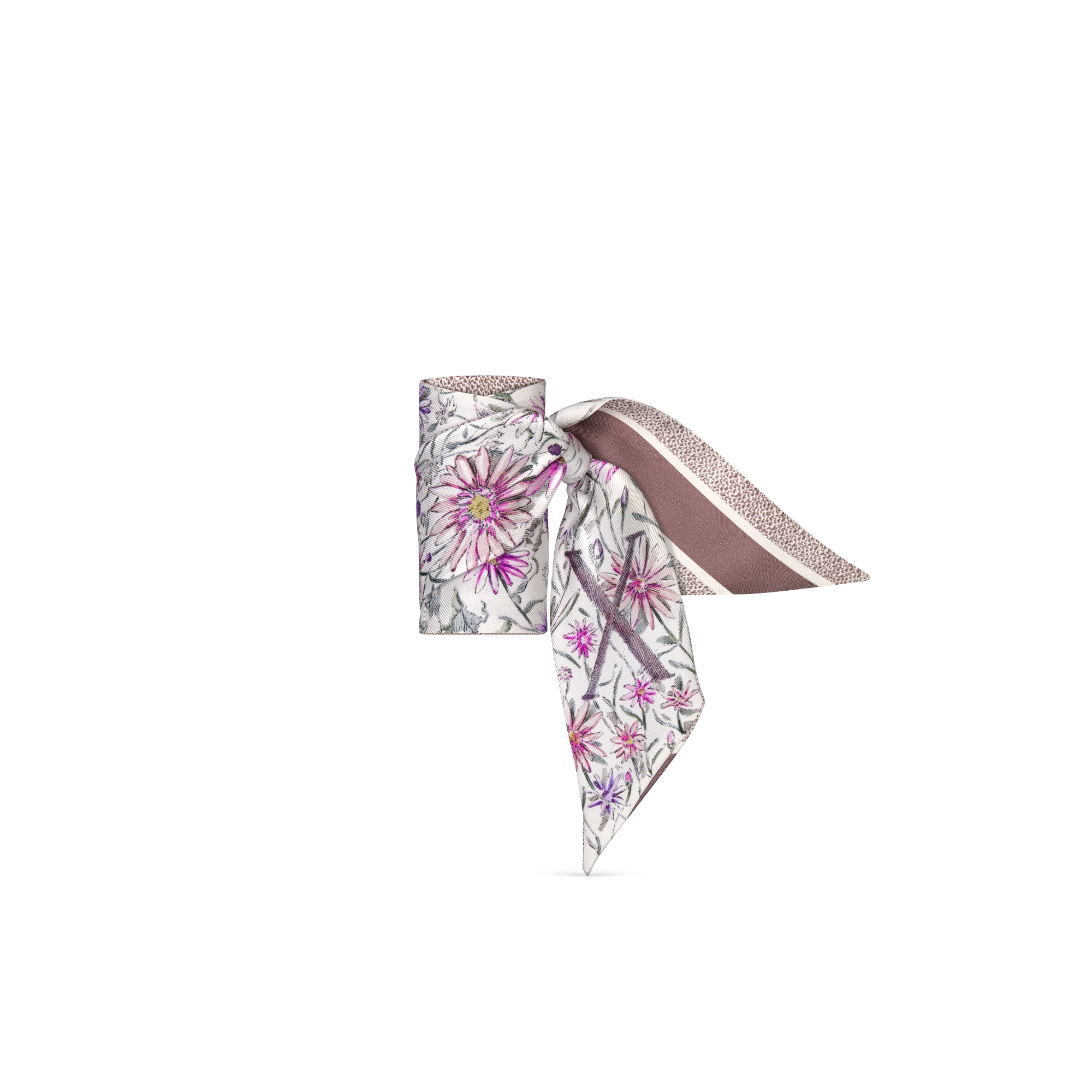 ABCDior X Xylia - Xeranthemum Mitzah Scarf Ivory Multicolor Silk Twill E03