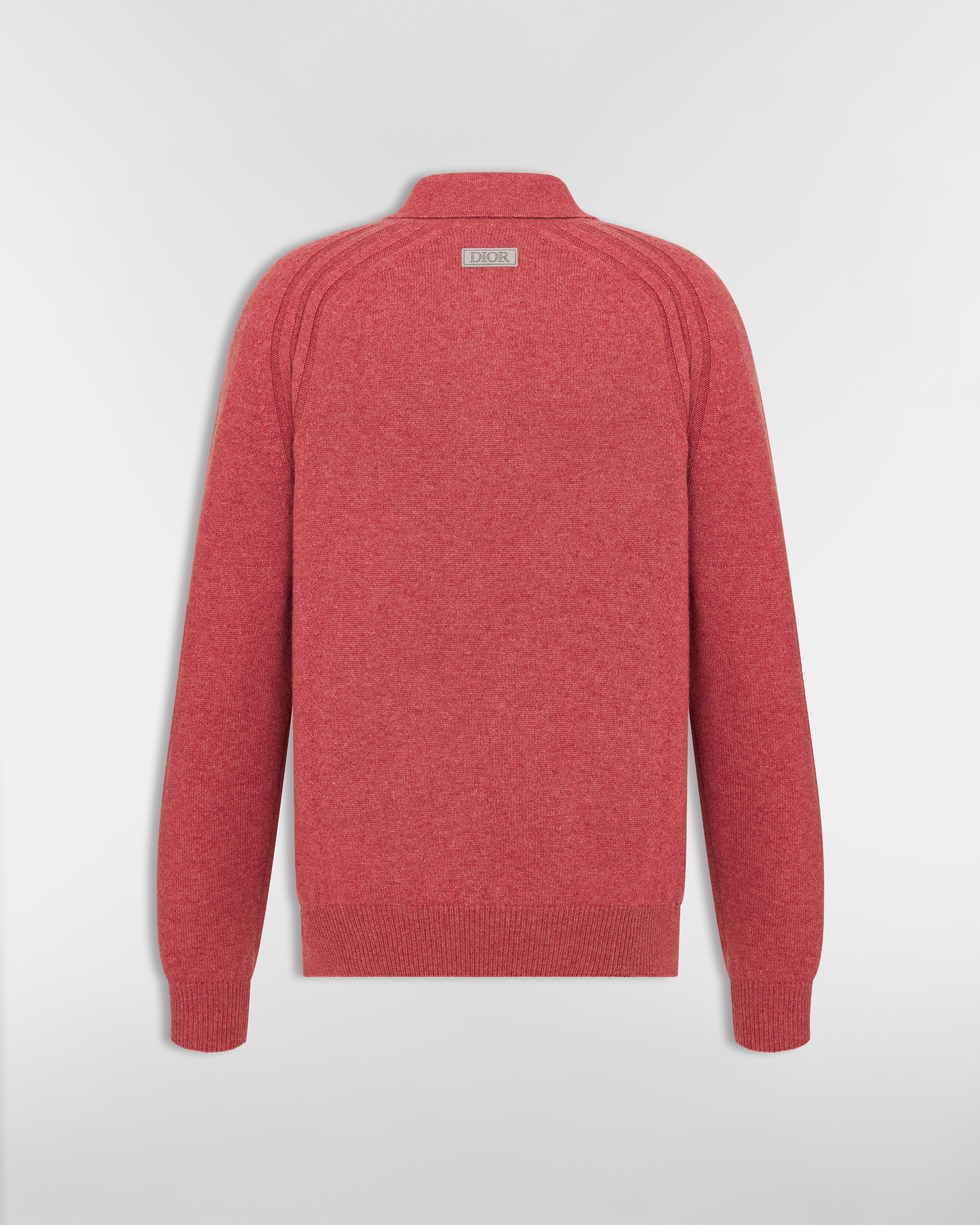 Dior Icons Long-Sleeved Polo Shirt Pink Cashmere Jersey E08