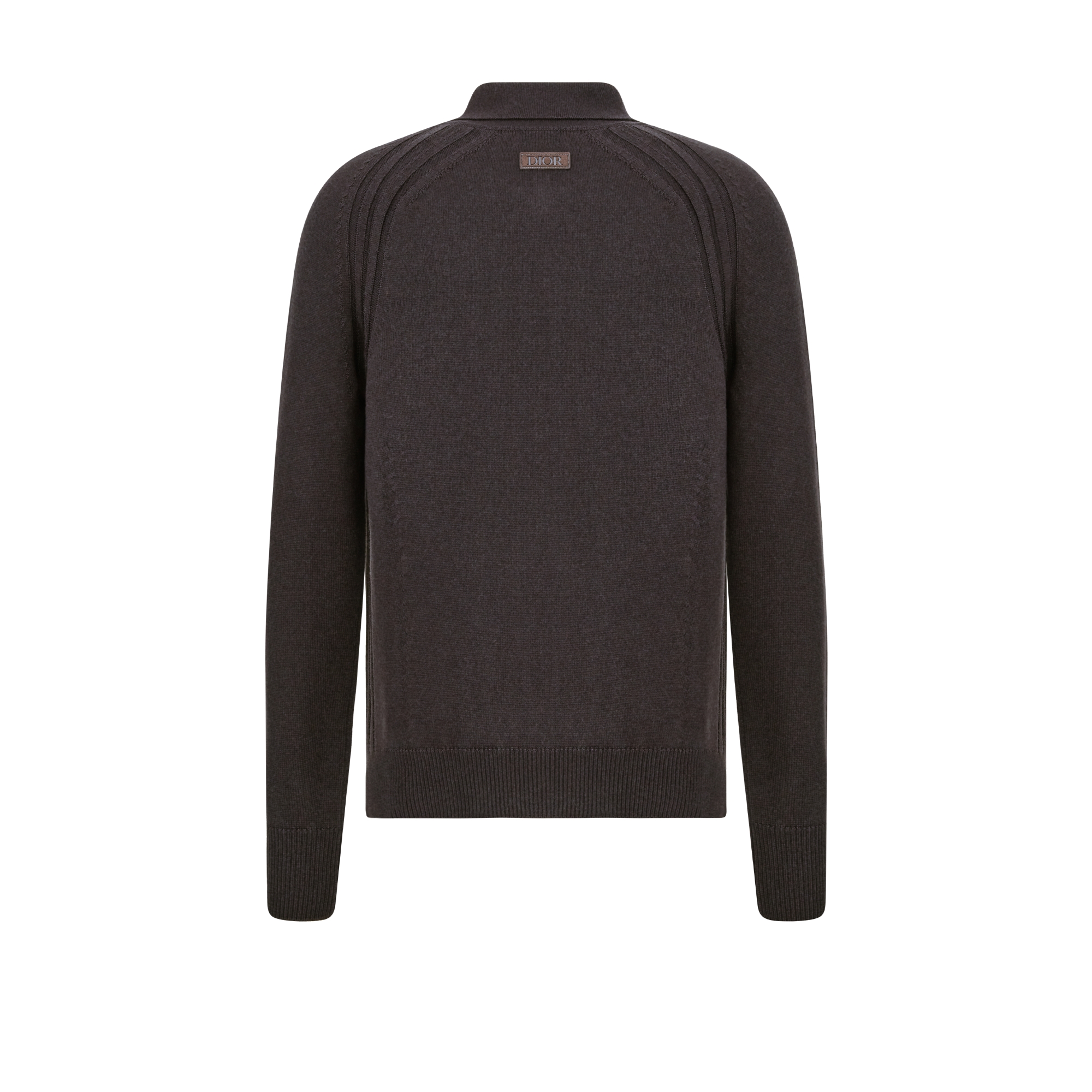 Dior Icons Long-Sleeved Polo Shirt Brown Cashmere Jersey E08