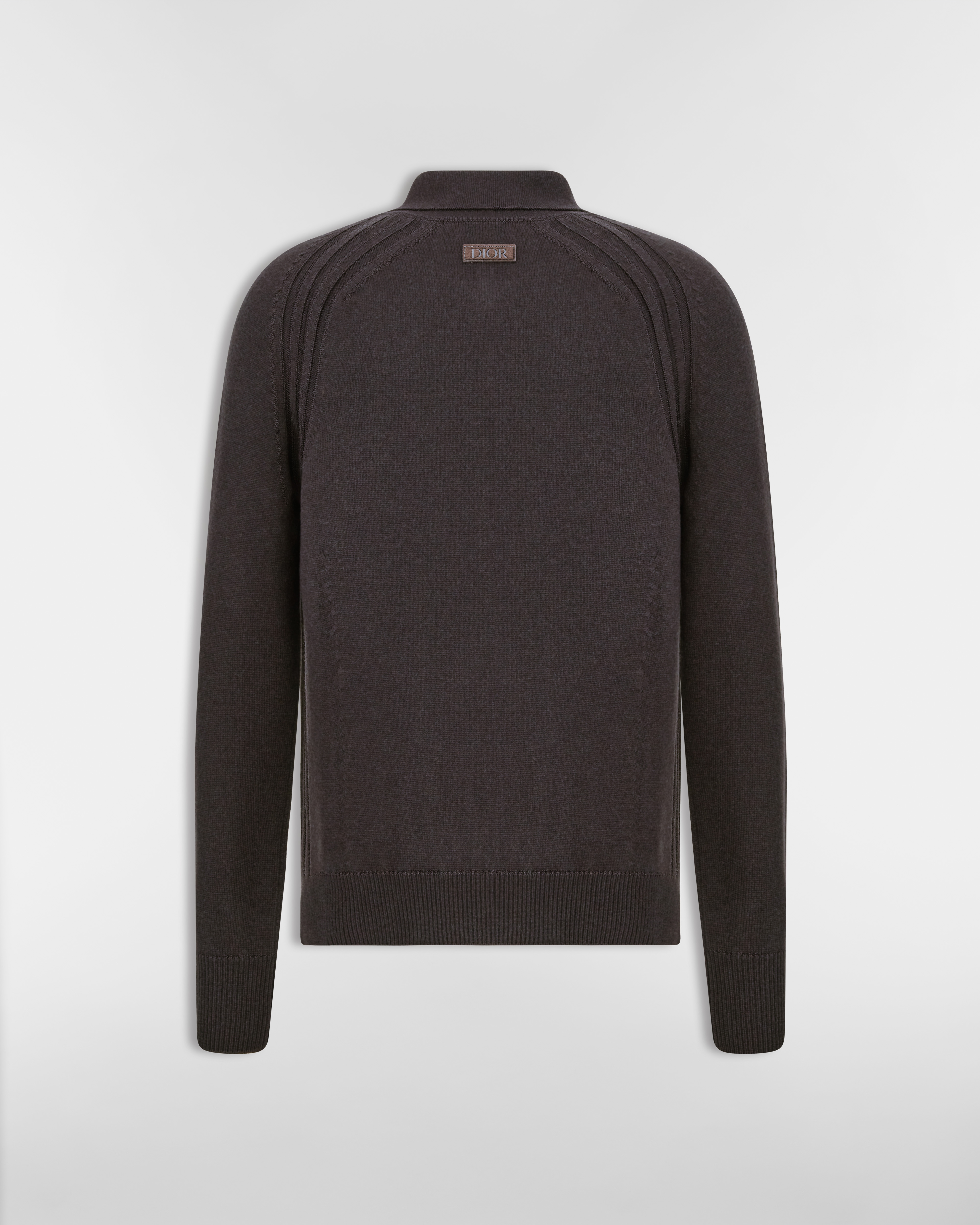 Dior Icons Long-Sleeved Polo Shirt Brown Cashmere Jersey E08