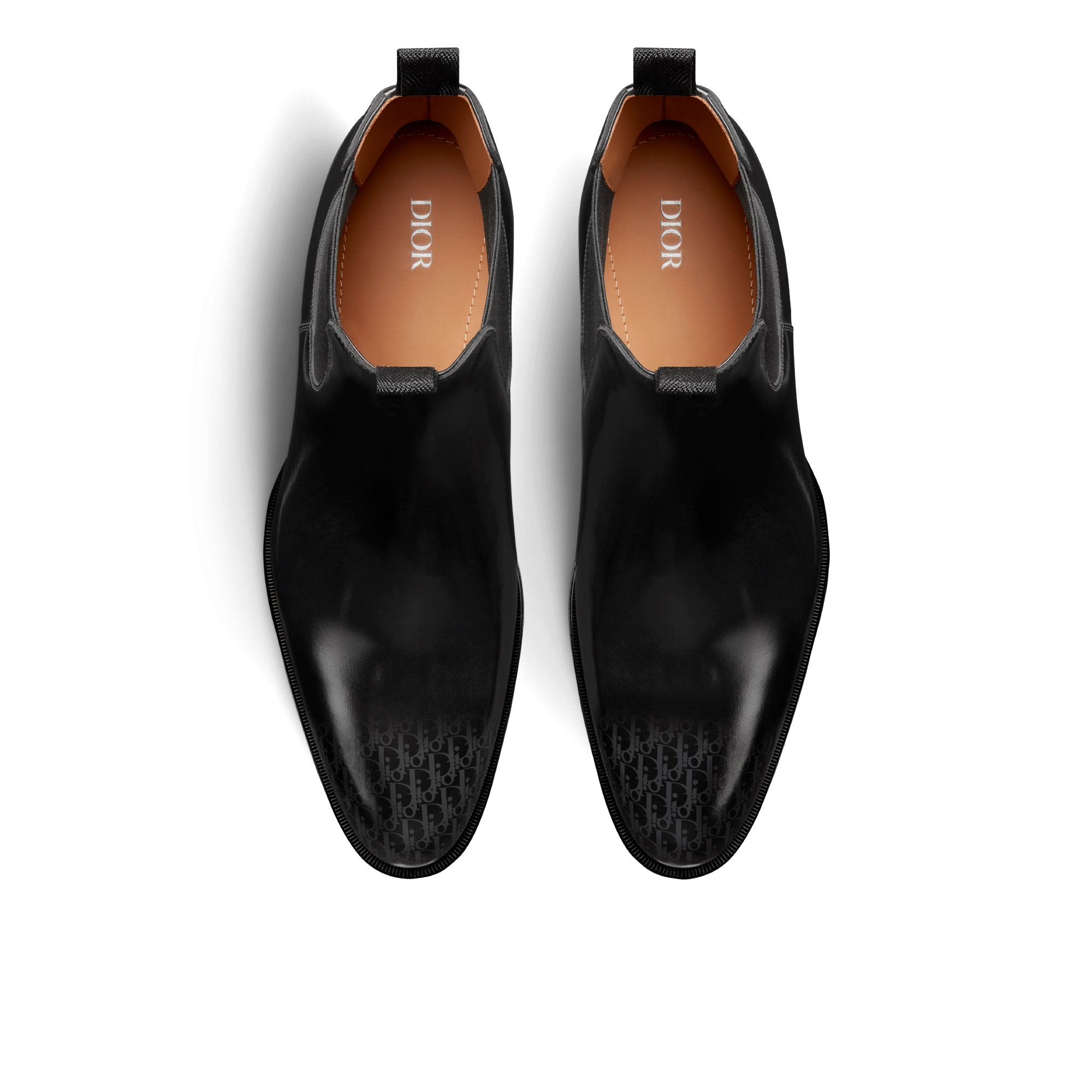 Botín Chelsea Dior Timeless Piel de becerro gris y negra patinada con degradado Dior Oblique E06