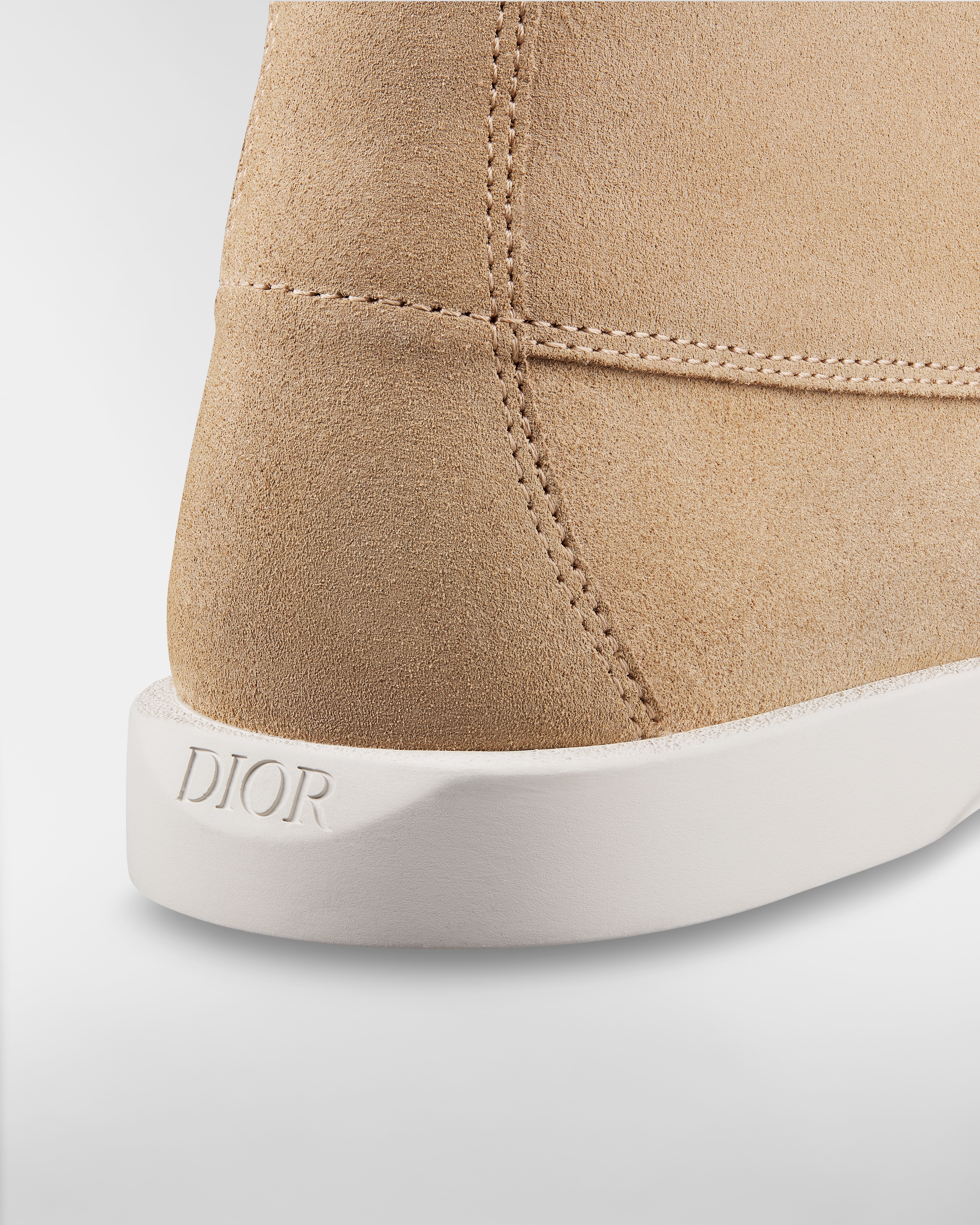 Dior Granville Chukka Boot Beige Suede, Beige Dior Oblique Jacquard and Cream Sheepskin Shearling E09