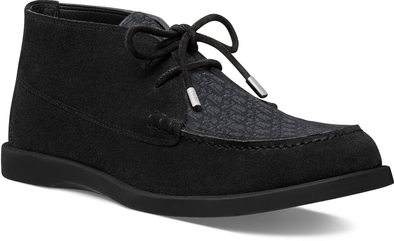 Dior Granville Chukka Boot Black Suede and Black Dior Oblique Jacquard DIOR